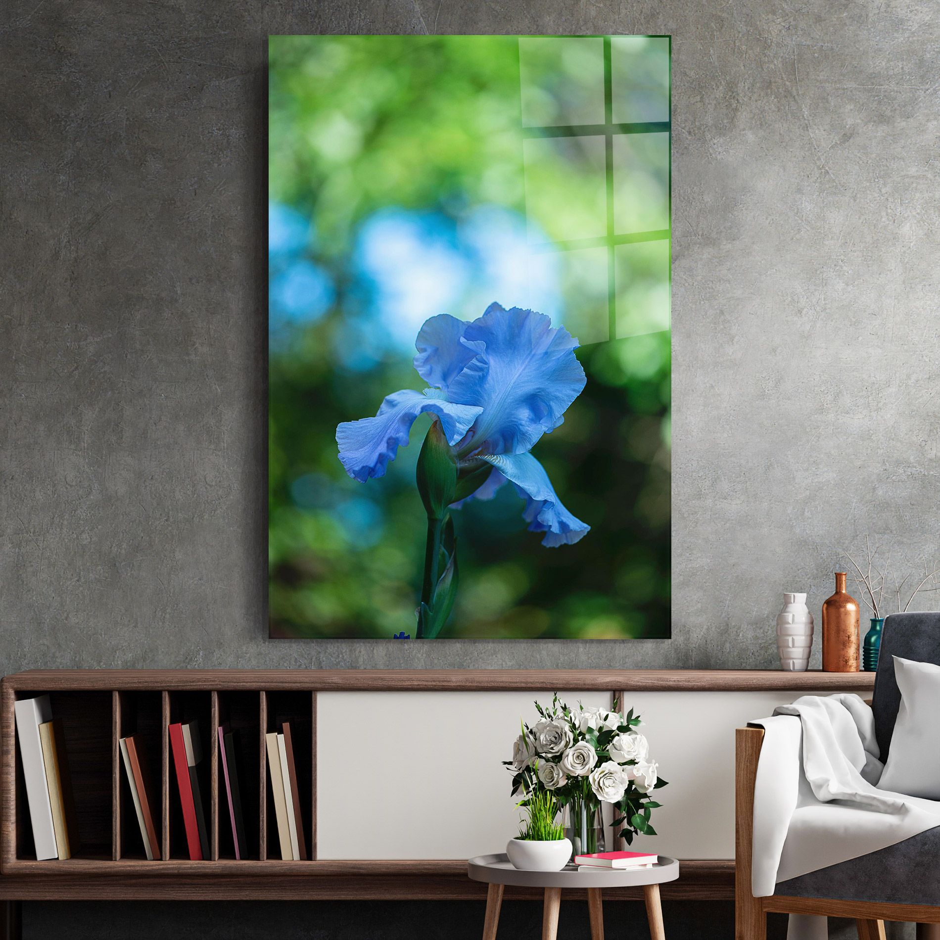 Blue Iris In The Garden mockup 2