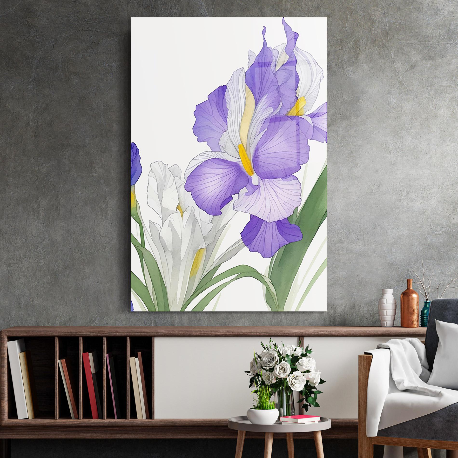 Glasbild Irirs Hand Drawn mockup 2