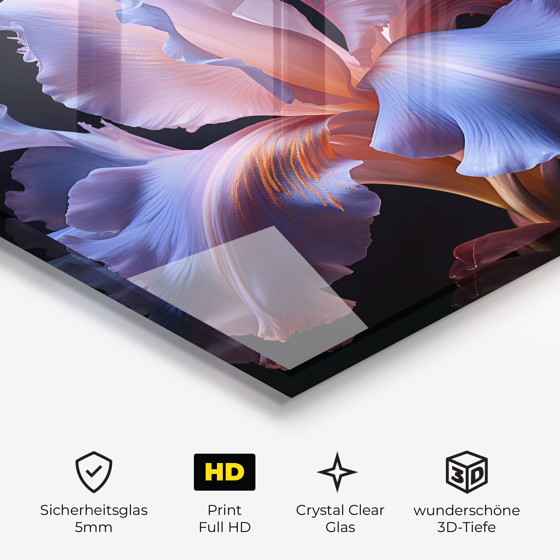 Elegant Iris On Black mockup 3