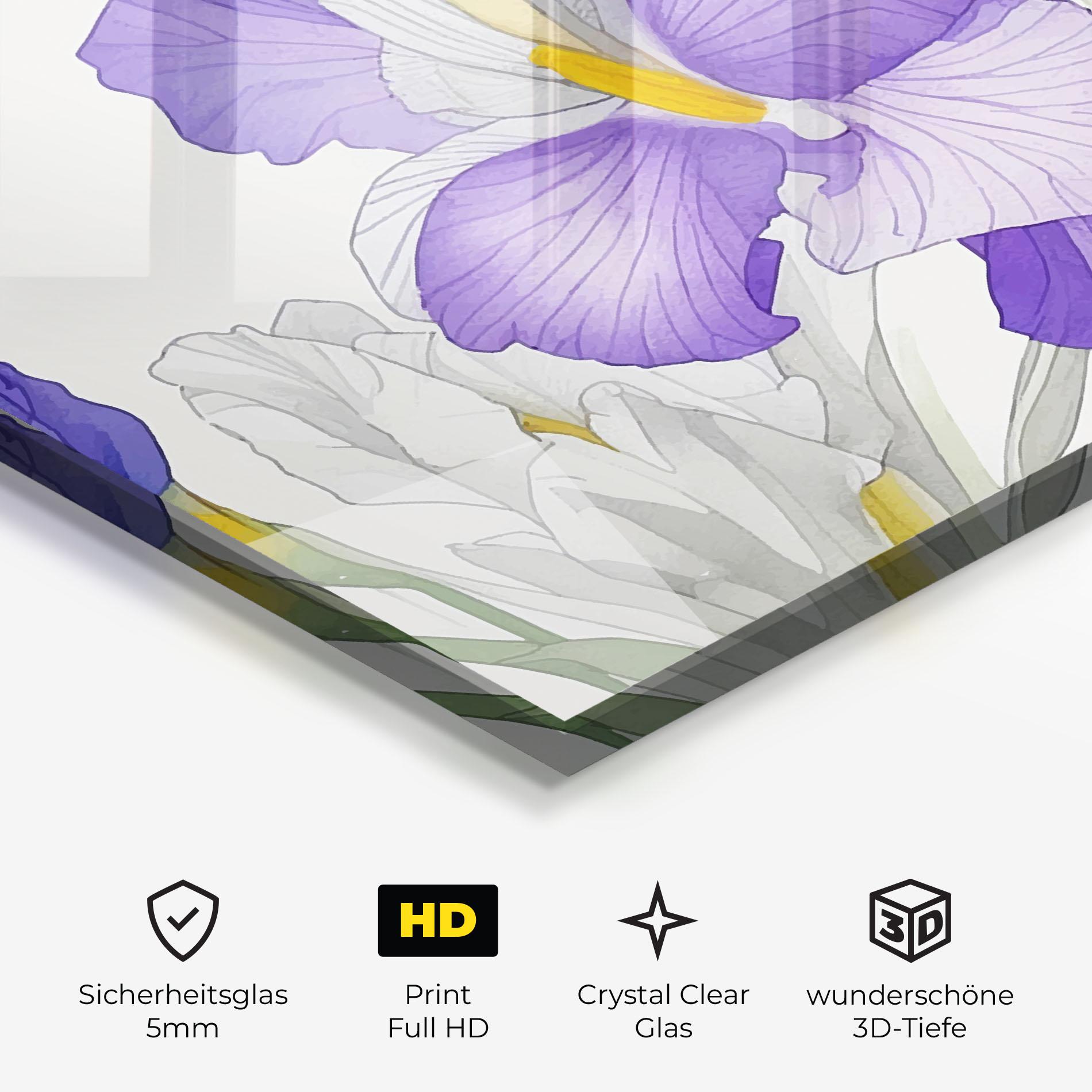 Glasbild Irirs Hand Drawn mockup 3