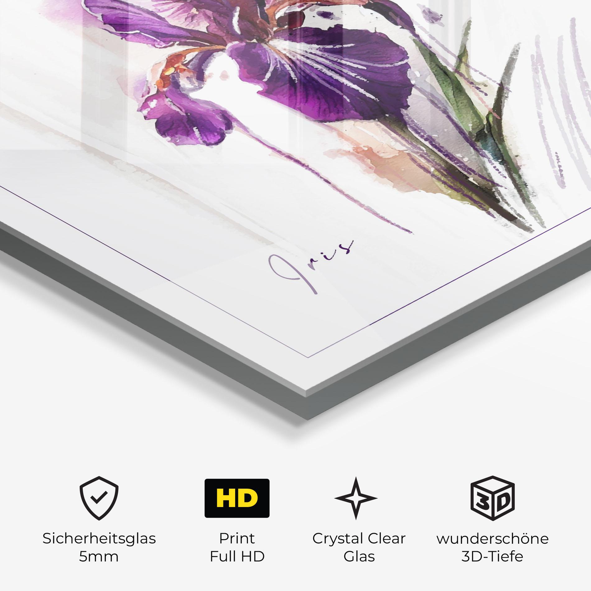 Glasbild Iris Art mockup 3