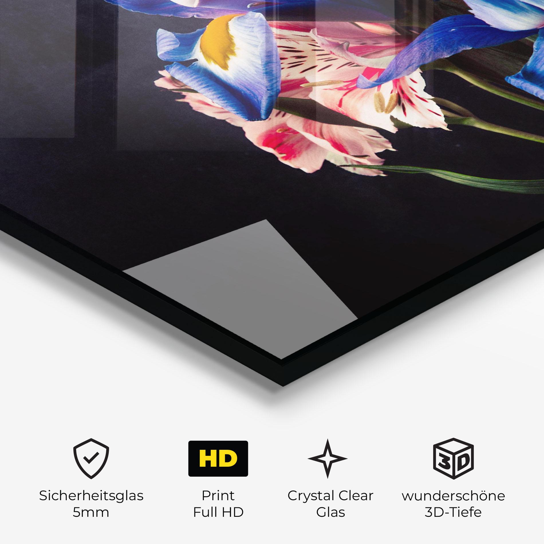 Glasbild Iris Bouquet mockup 3