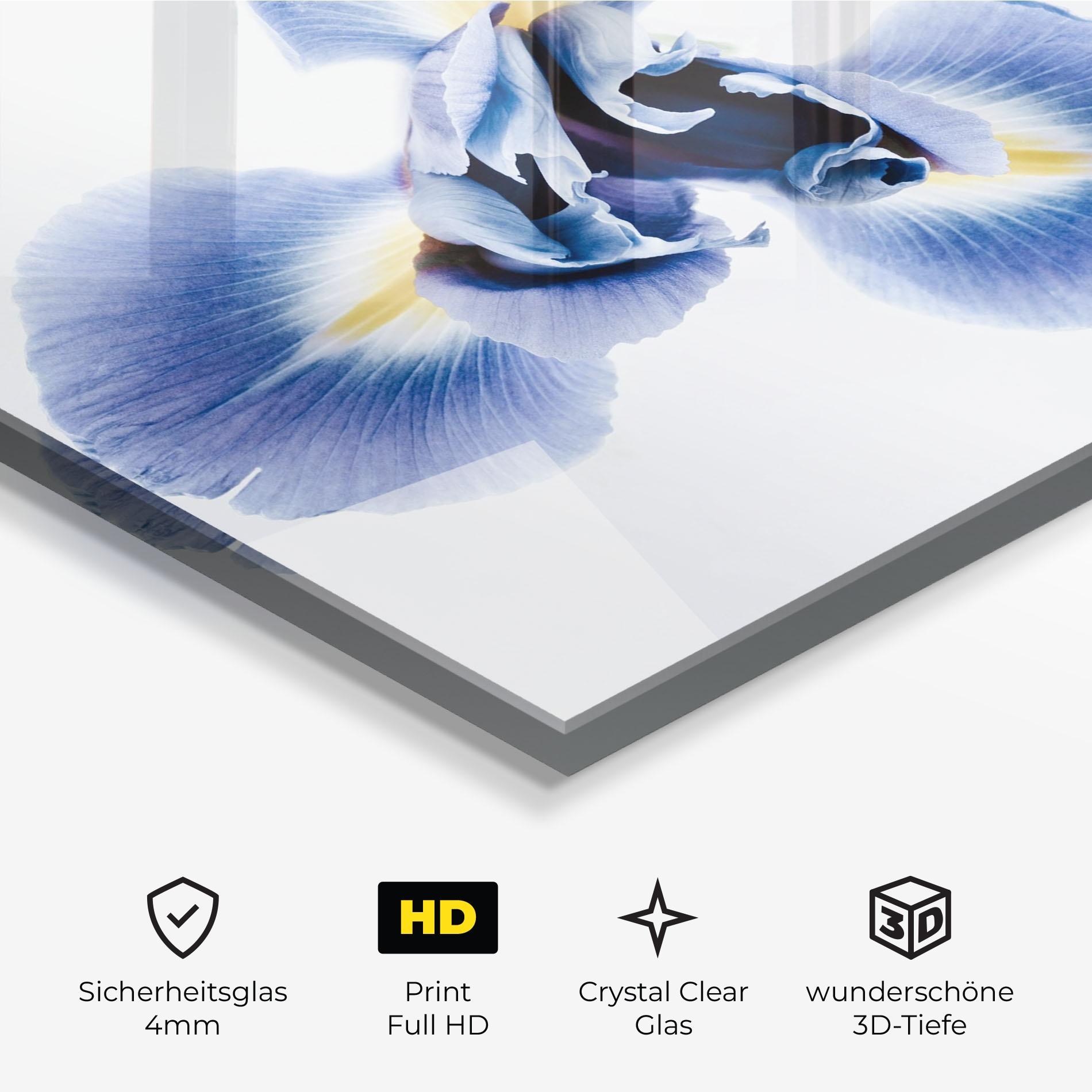 Glasbild Iris Flower mockup 3
