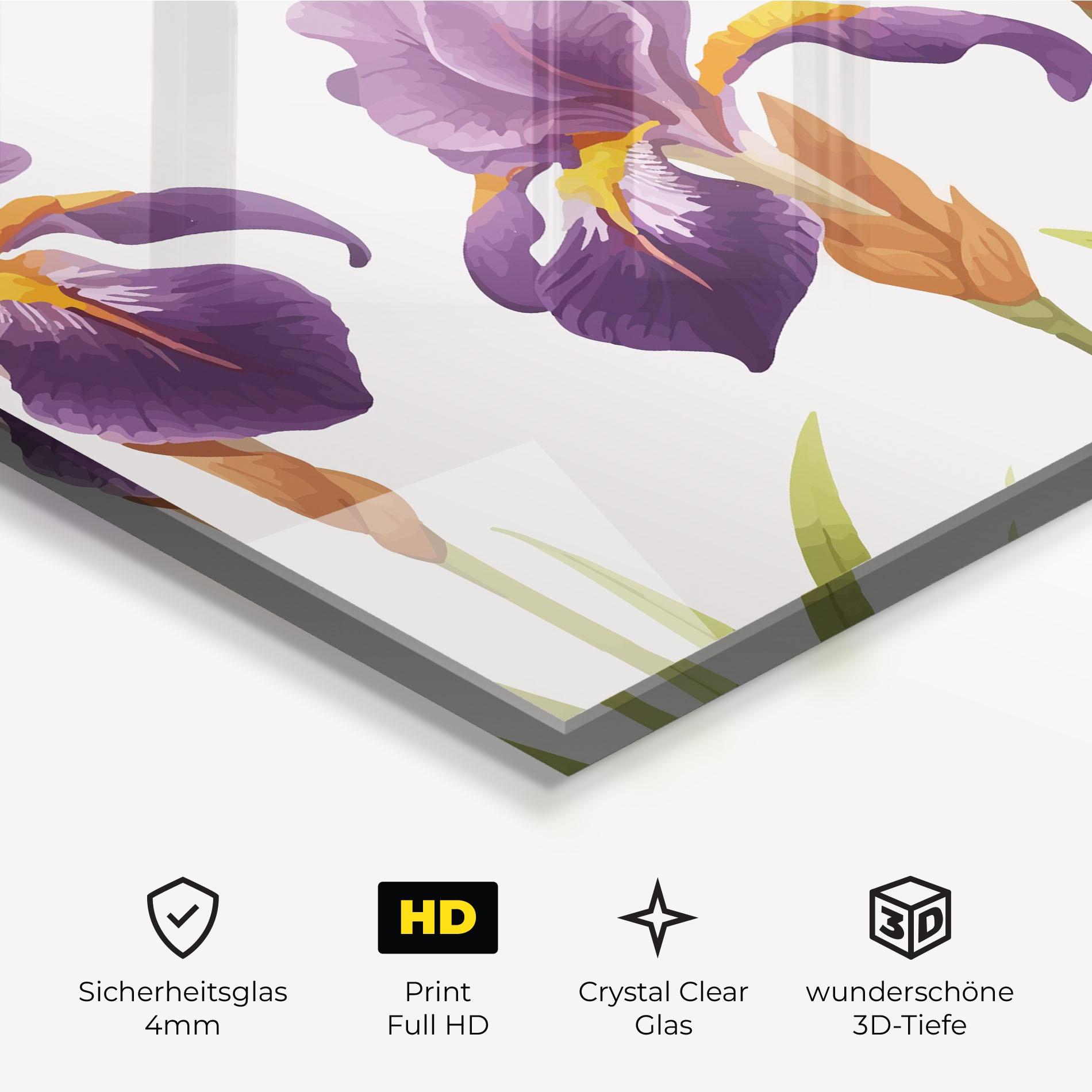 Glasbild Iris Leaf mockup 3