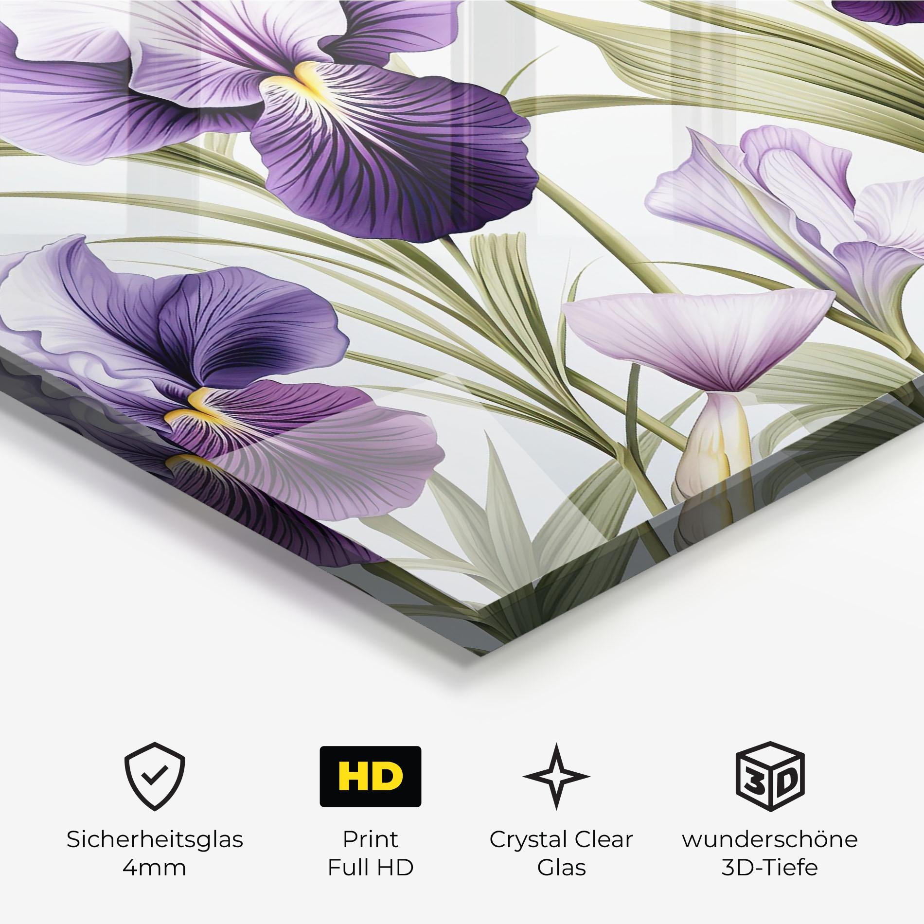 Glasbild Iris Painting mockup 3