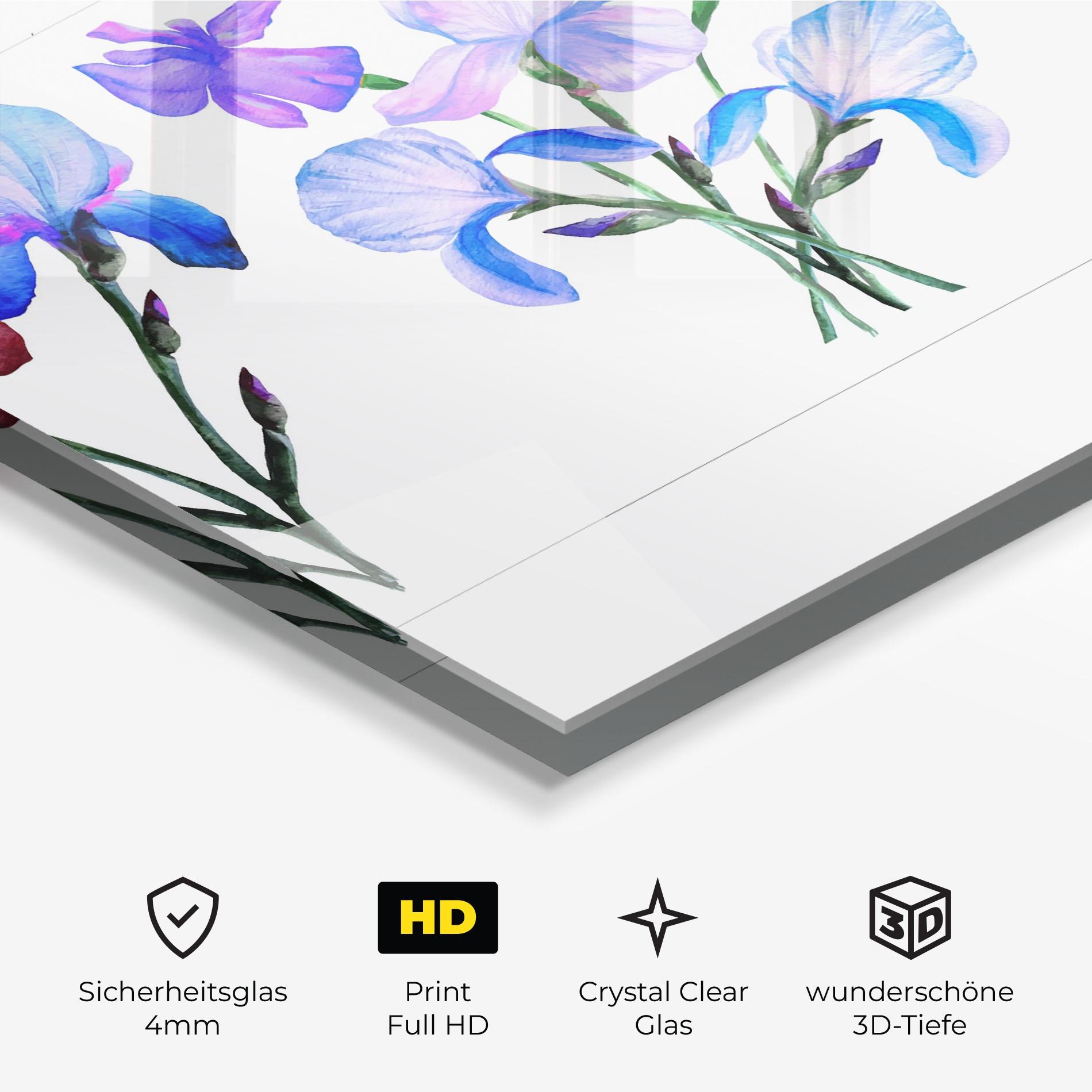 Glasbild Iris Set mockup 3