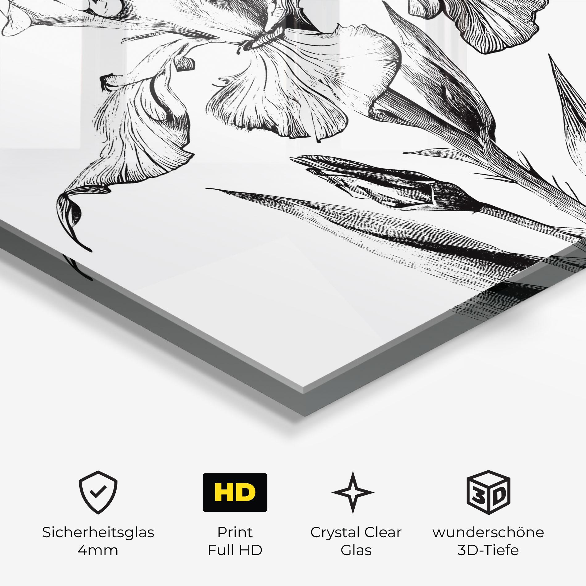 Glasbild Iris Sketch mockup 3