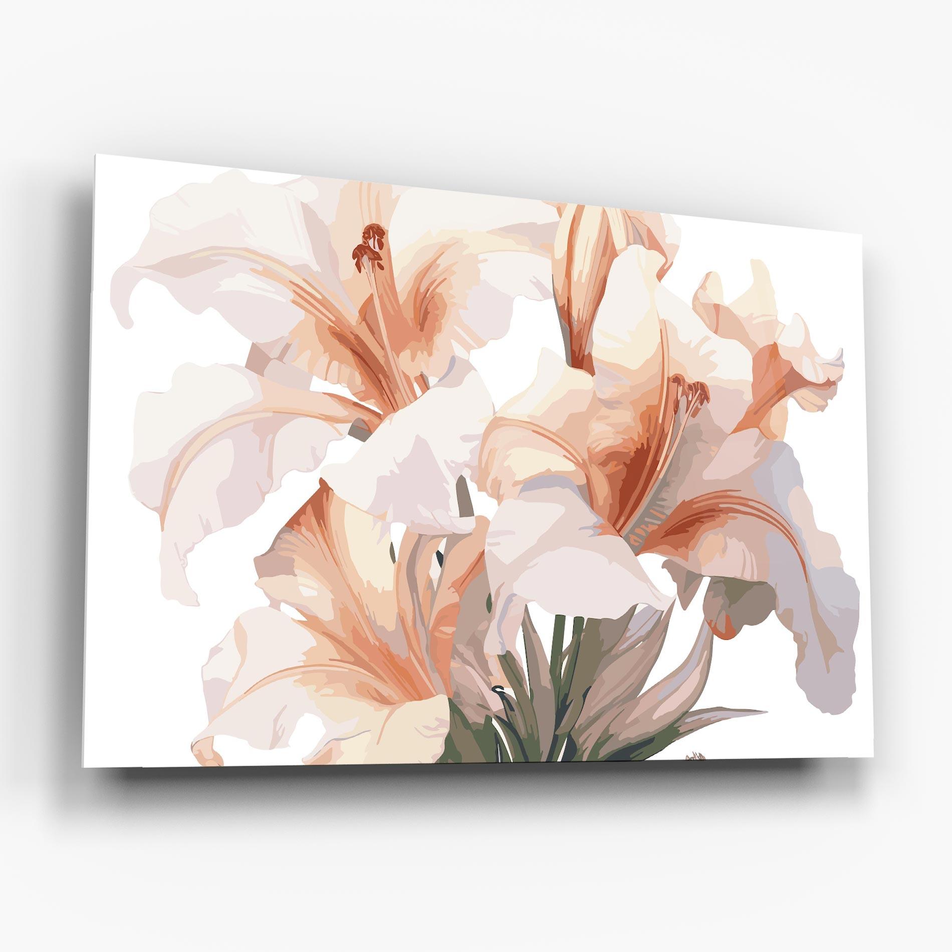 Glasbild Light Orange Iris mockup 6