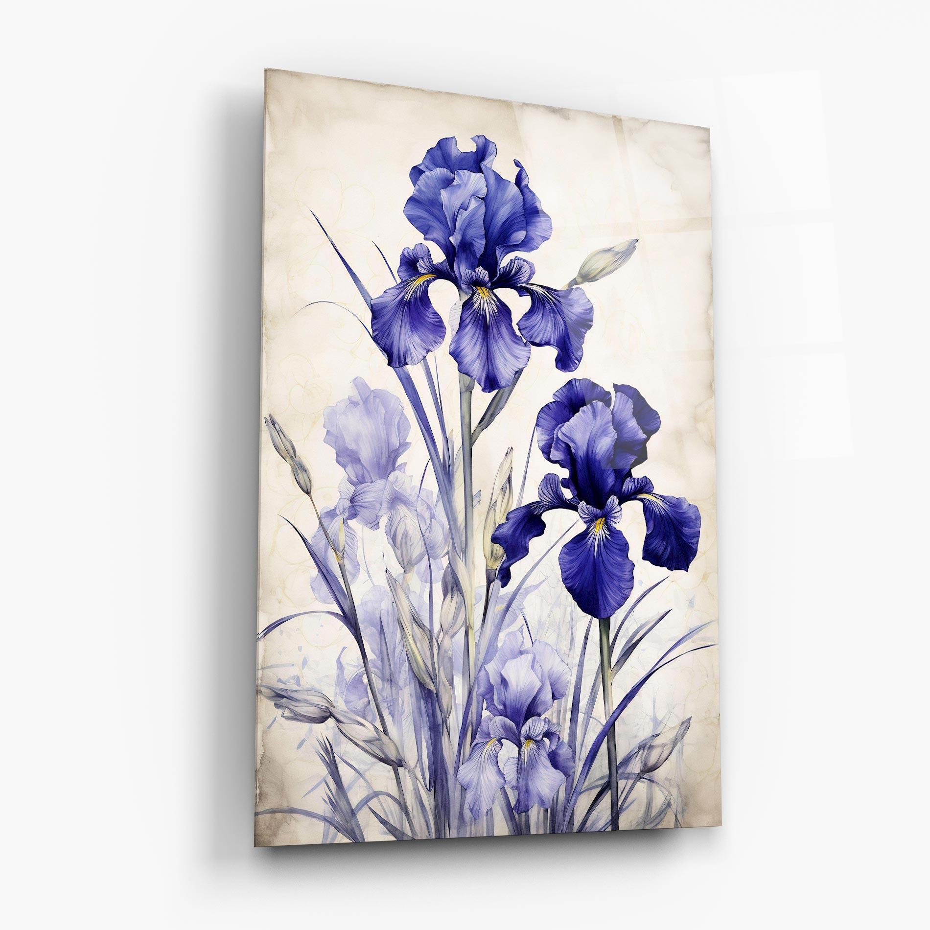 Glasbild Irises Painting mockup 6