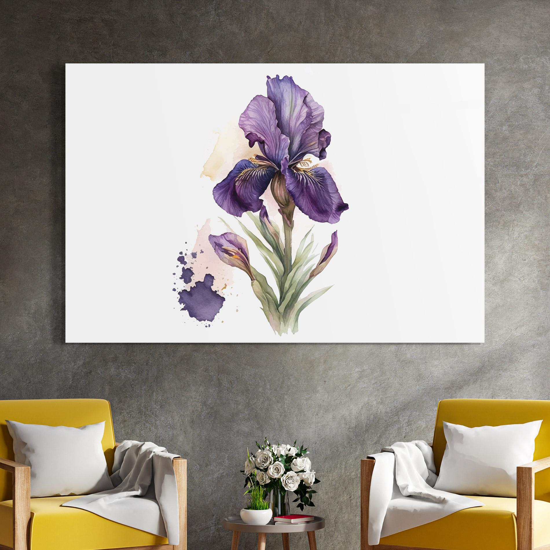 Glasbild Beautiful Purple Iris mockup 4