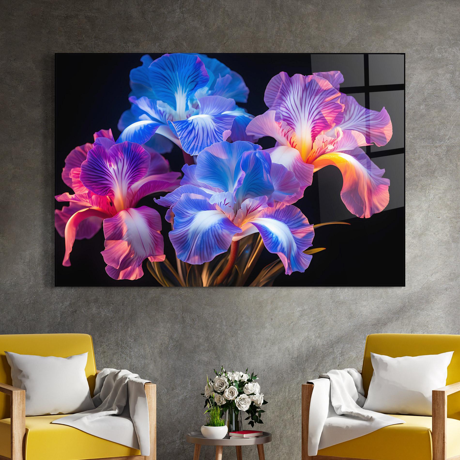 Glasbild Blue Light Iris mockup 4