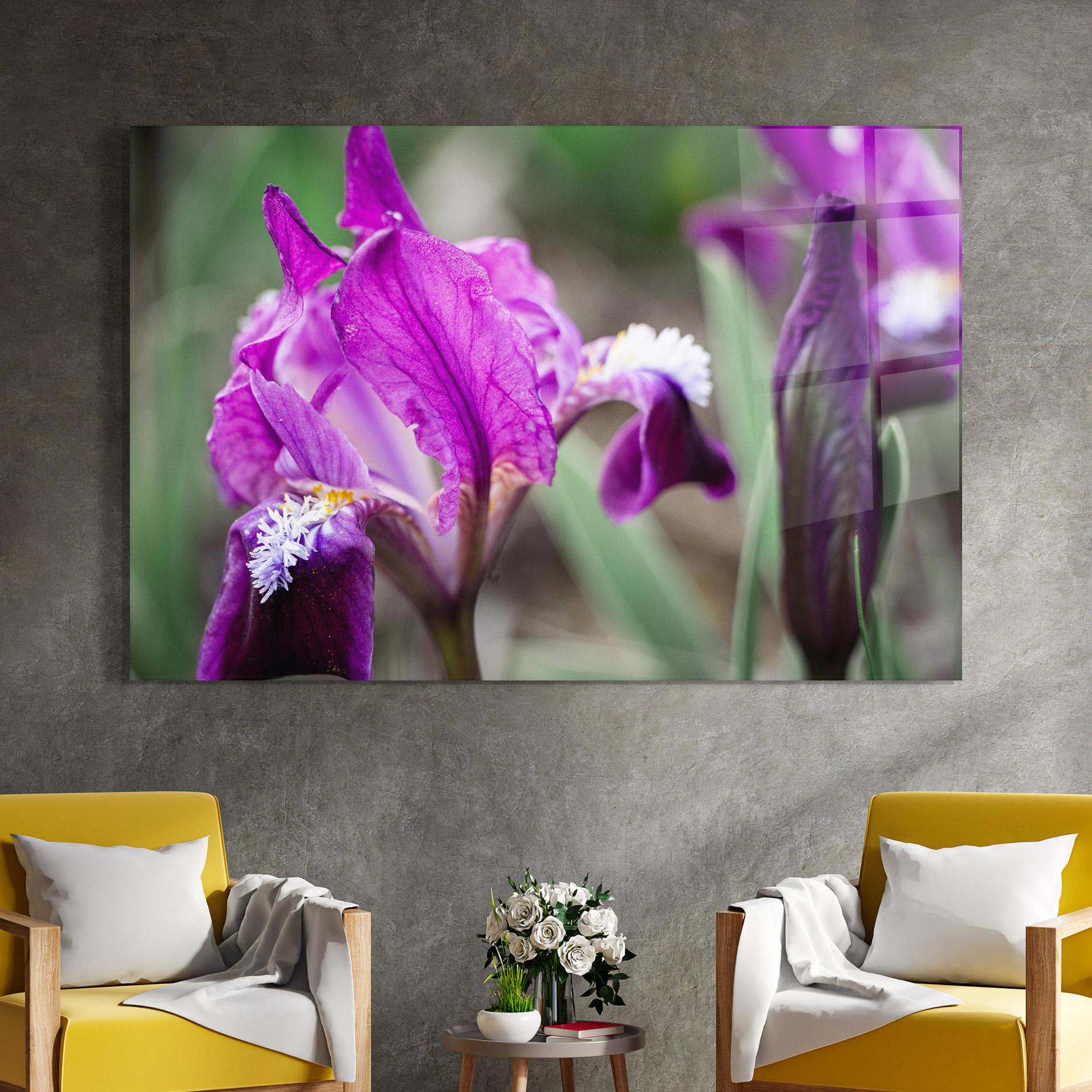 Glasbild Dark Pink Iris mockup 4
