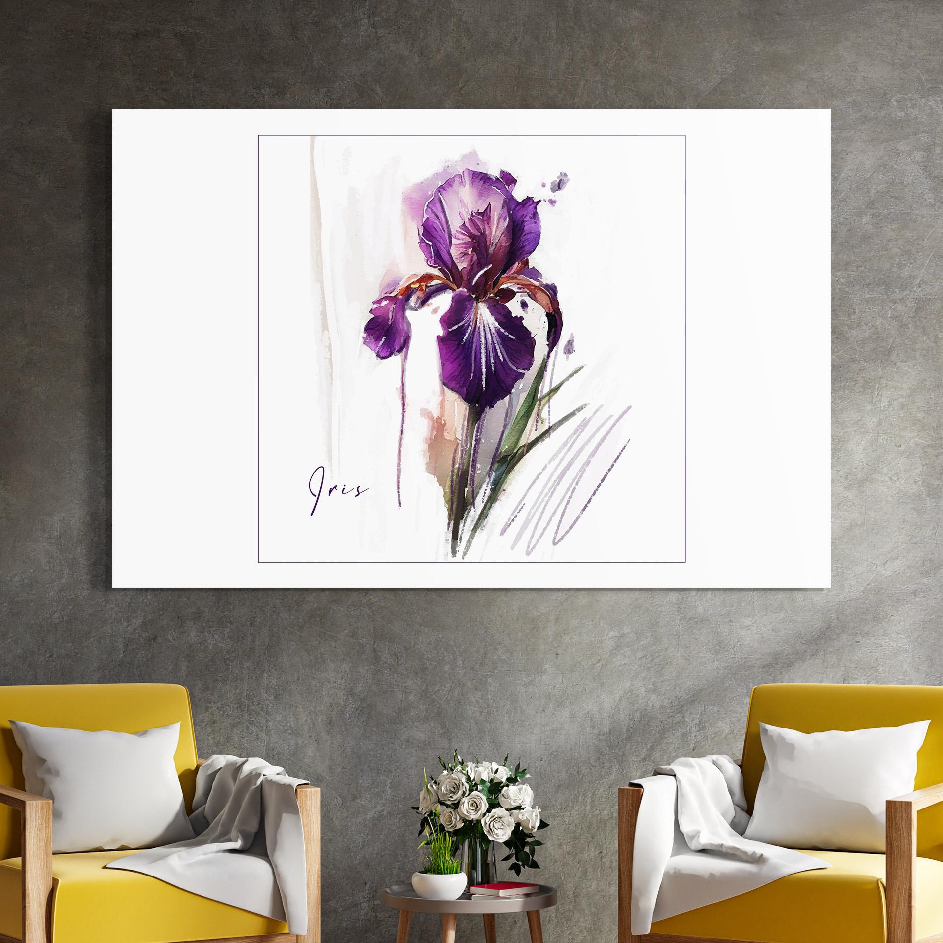 Glasbild Iris Art mockup 4
