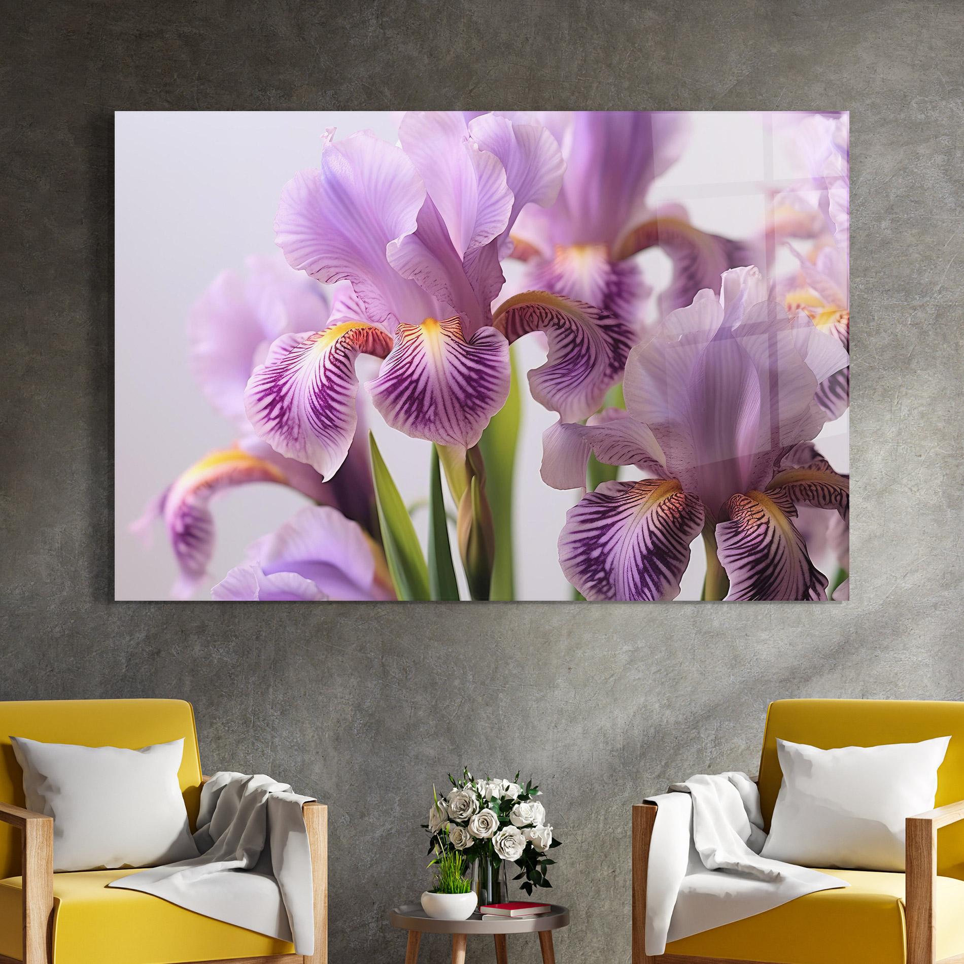 Glasbild Iris In Vase mockup 4
