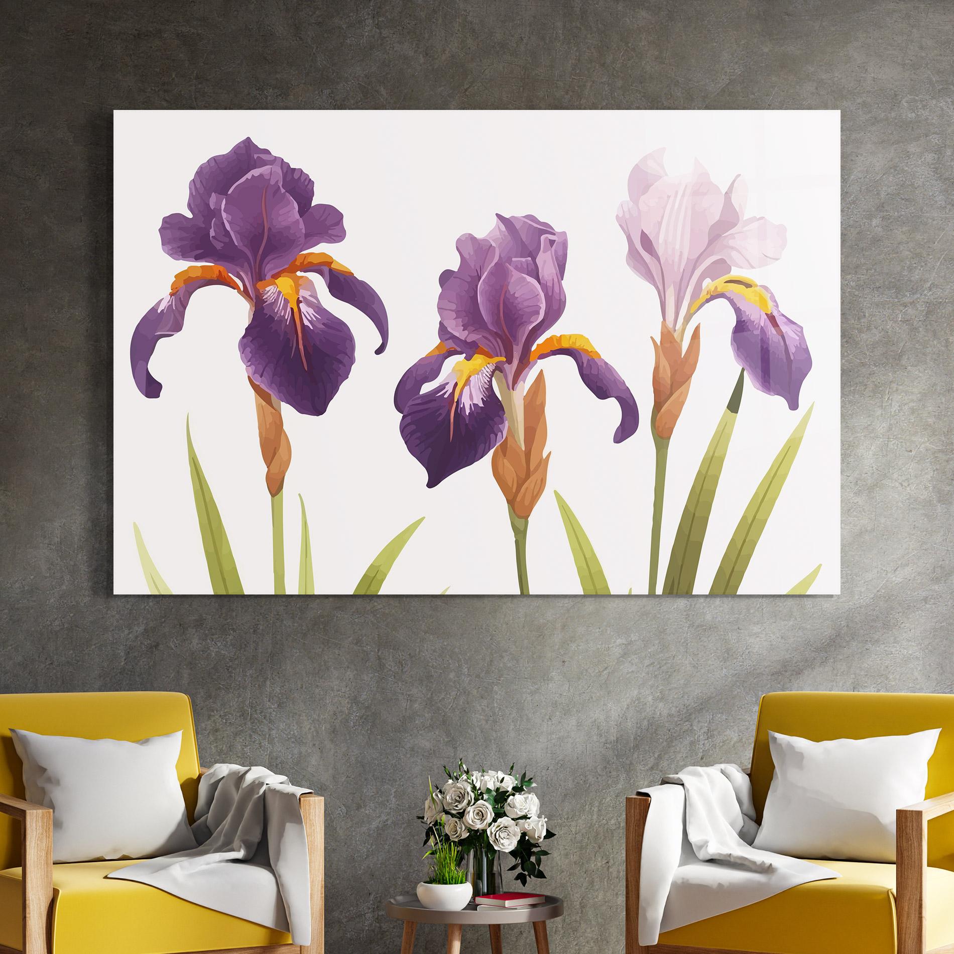 Glasbild Iris Leaf mockup 4