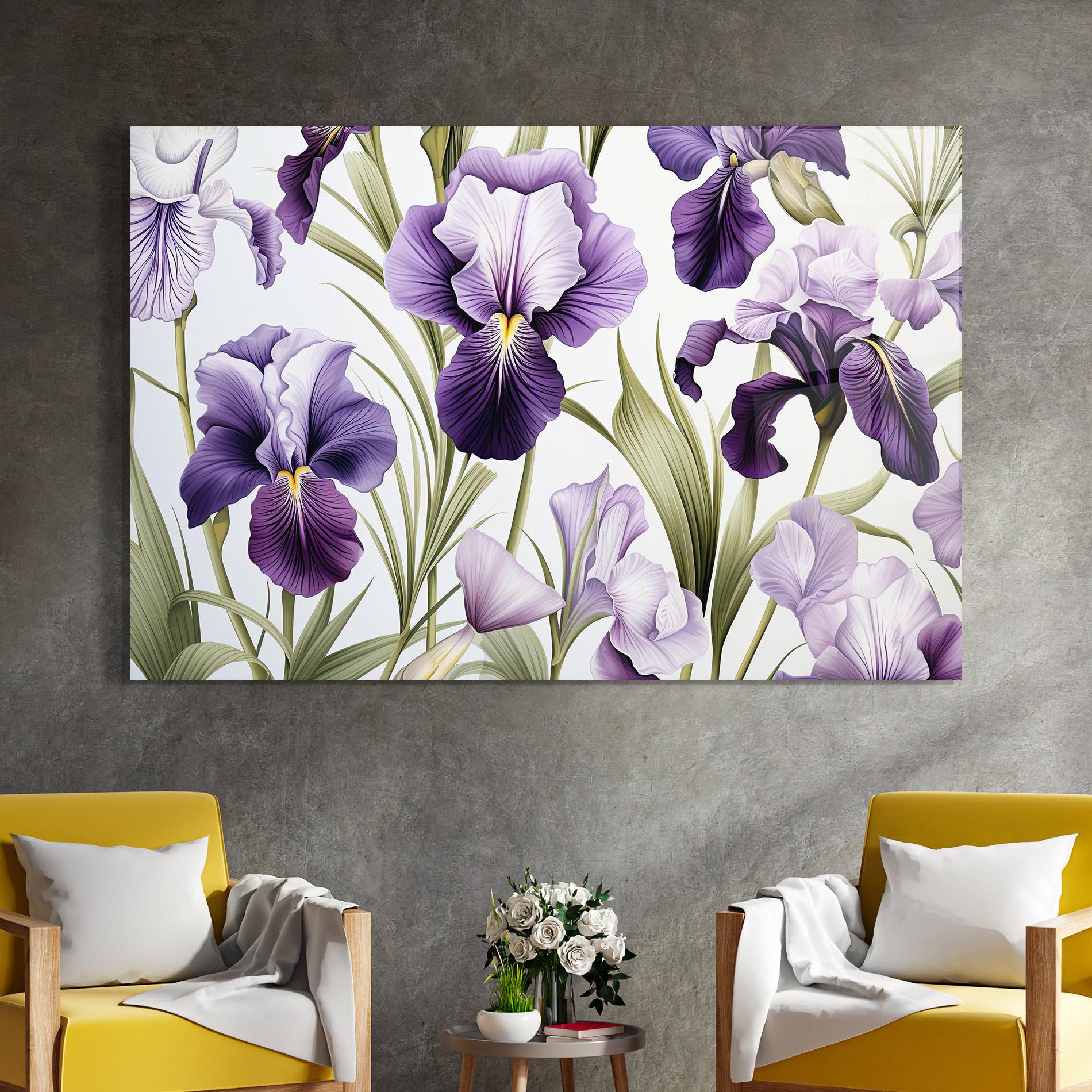 Glasbild Iris Painting mockup 4