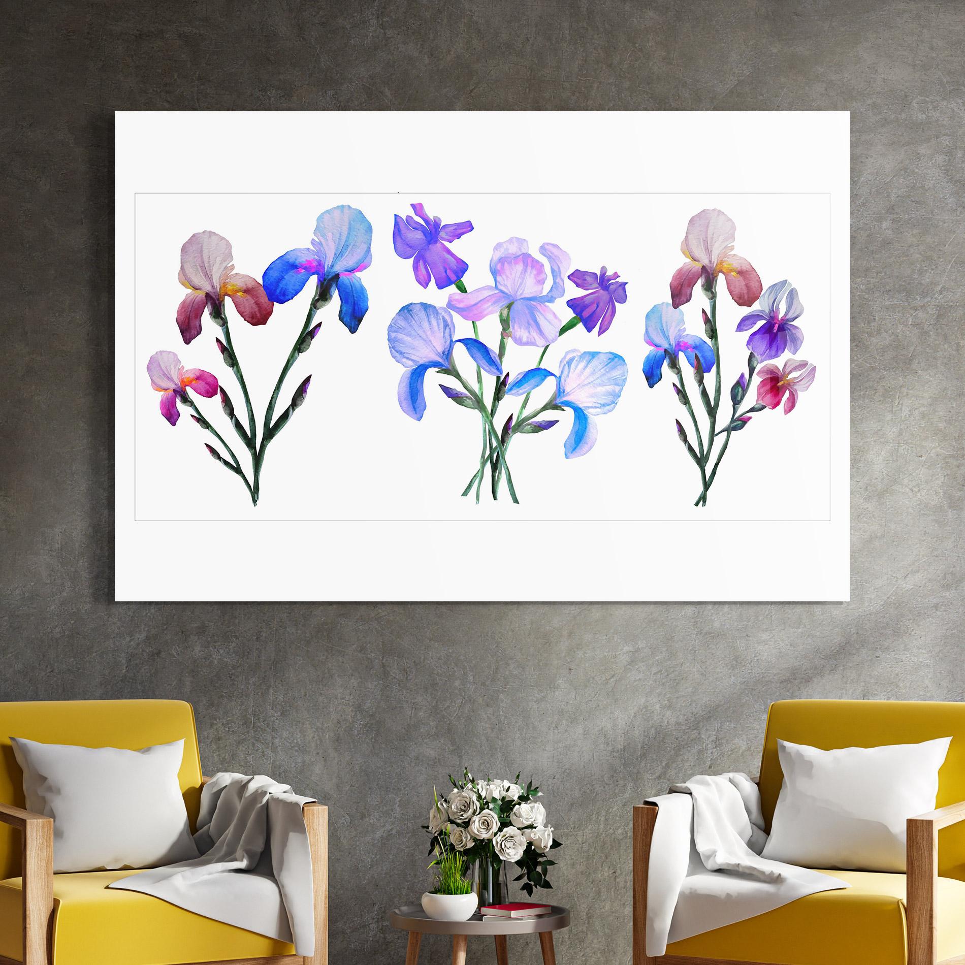 Glasbild Iris Set mockup 4