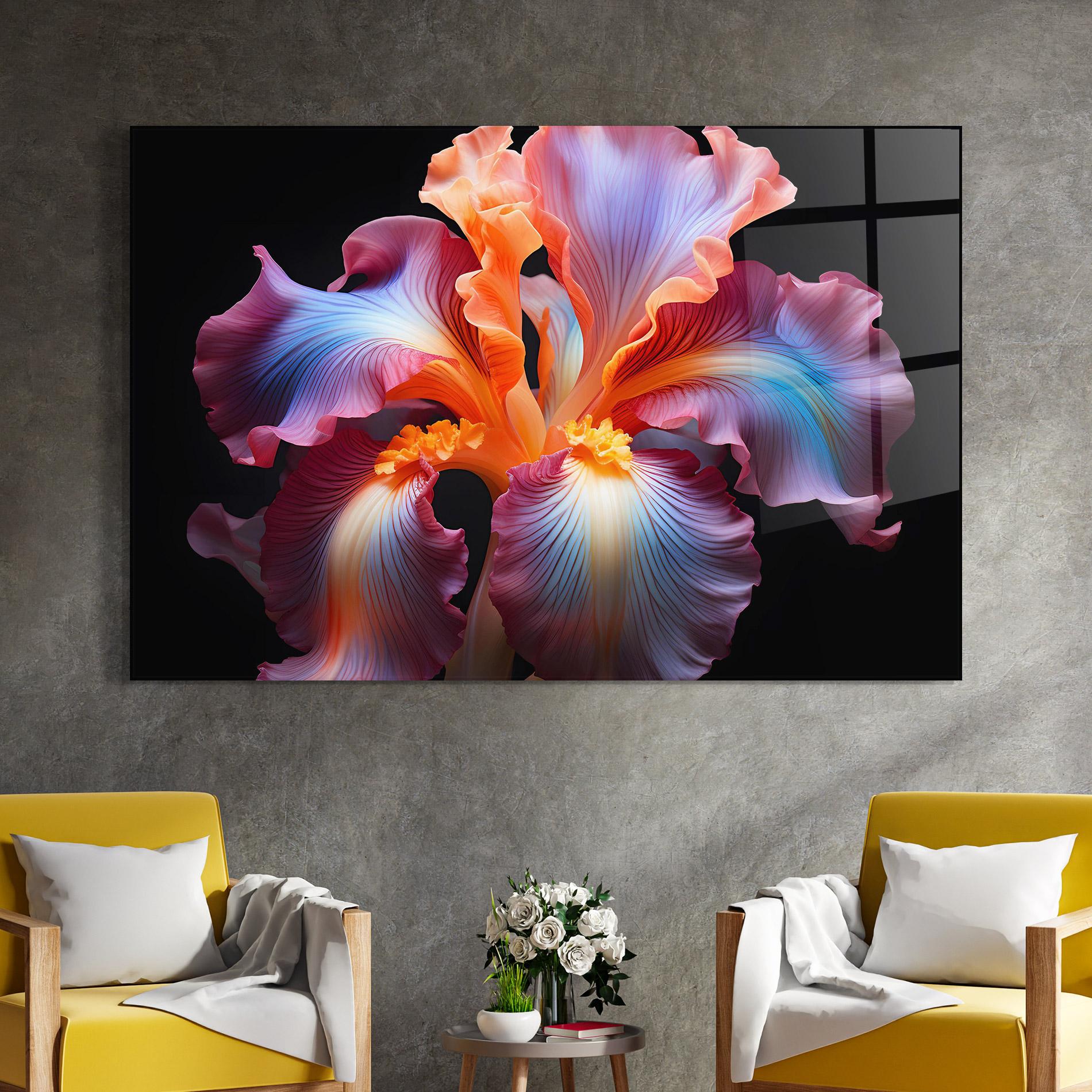 Glasbild Purple Light Iris mockup 4
