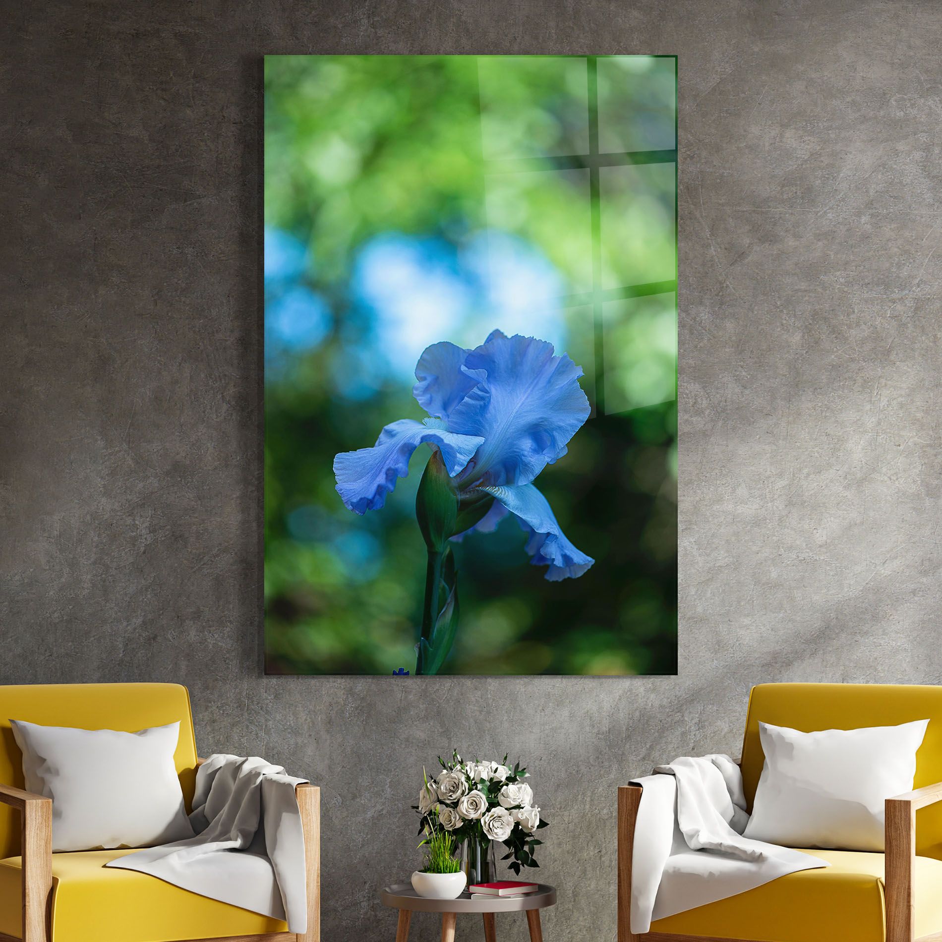 Blue Iris In The Garden mockup 4