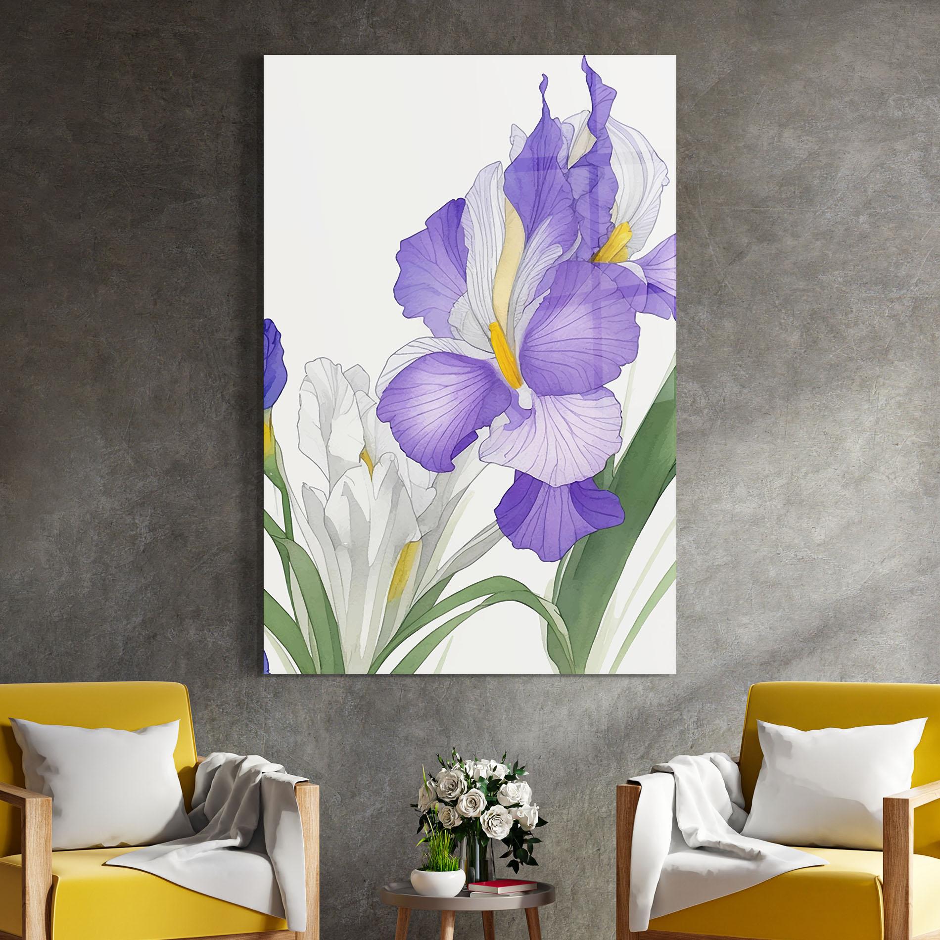 Glasbild Irirs Hand Drawn mockup 4