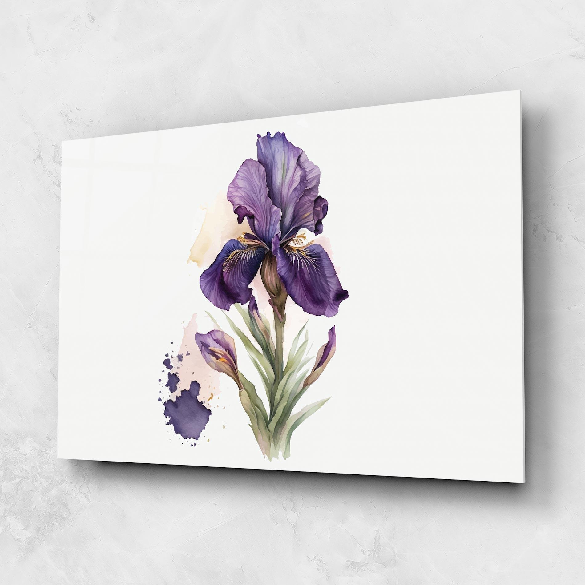 Glasbild Beautiful Purple Iris mockup 1