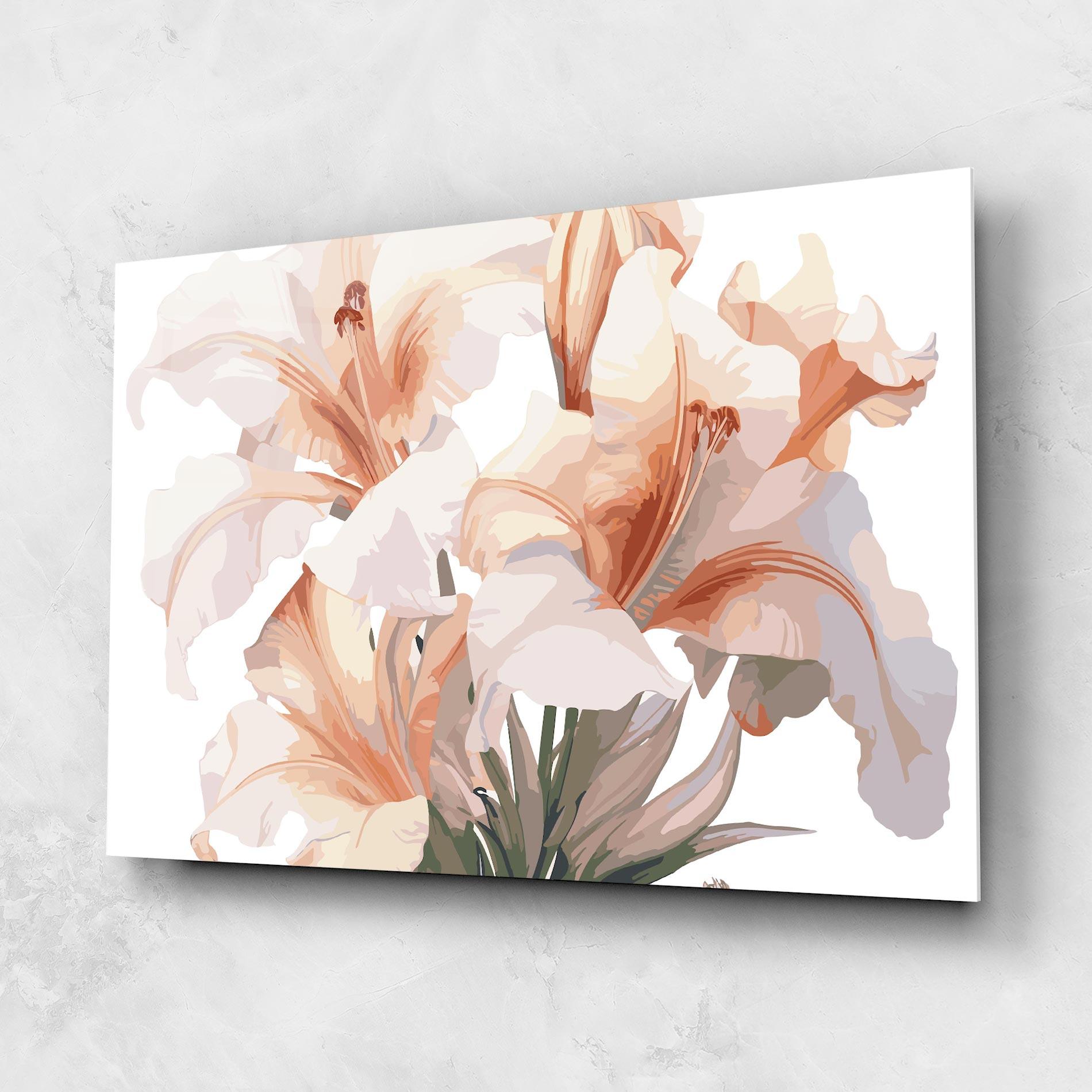 Glasbild Light Orange Iris mockup 1