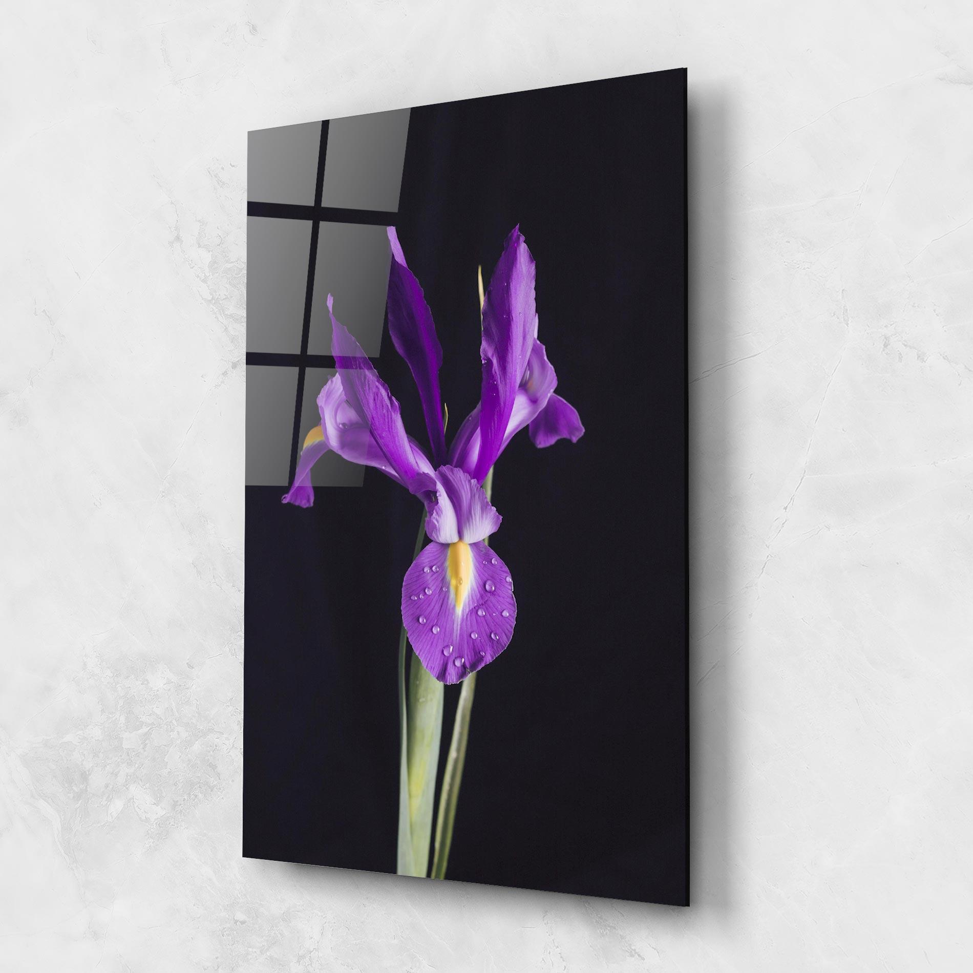 Glasbild Fresh Purple Iris mockup 1