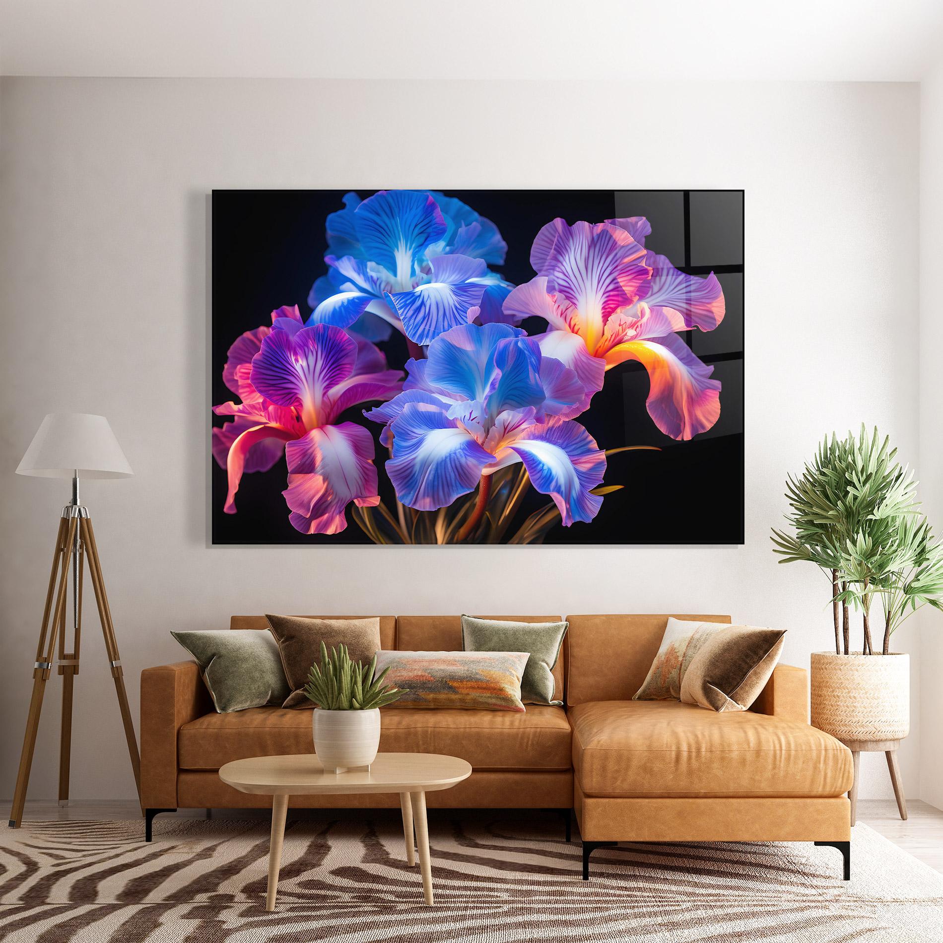 Glasbild Blue Light Iris mockup 7