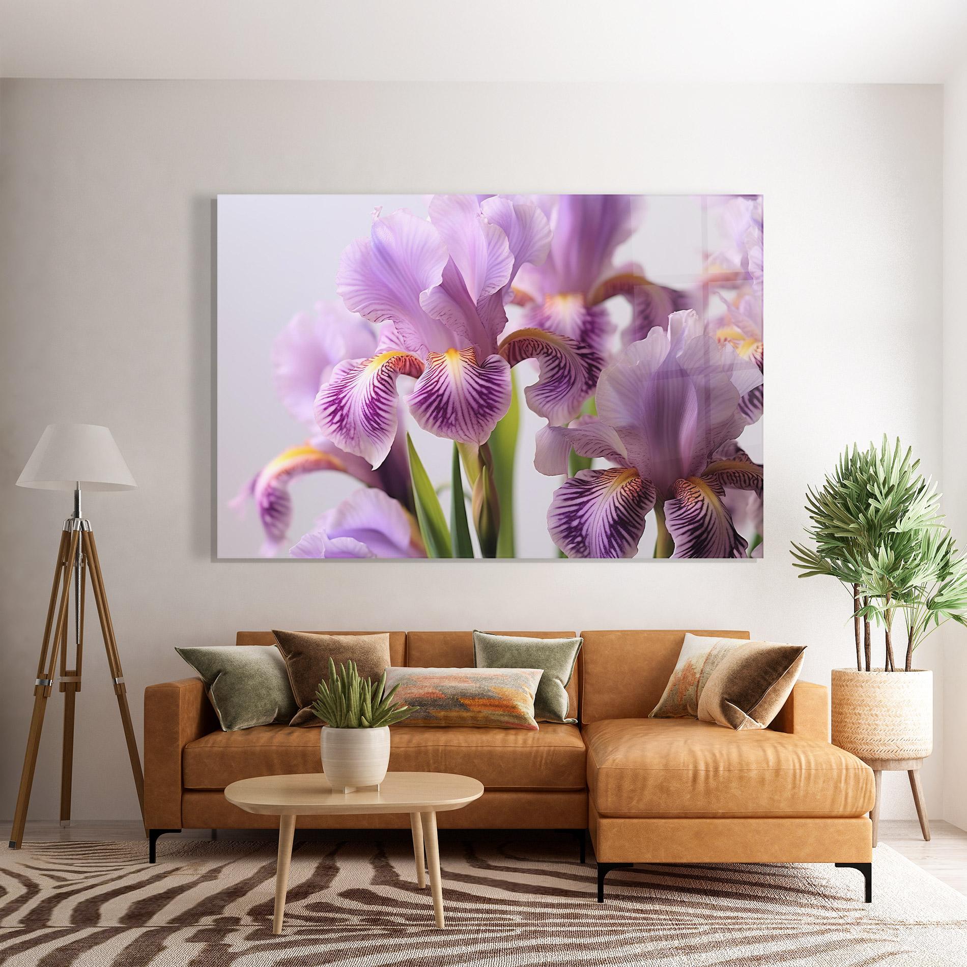Glasbild Iris In Vase mockup 7