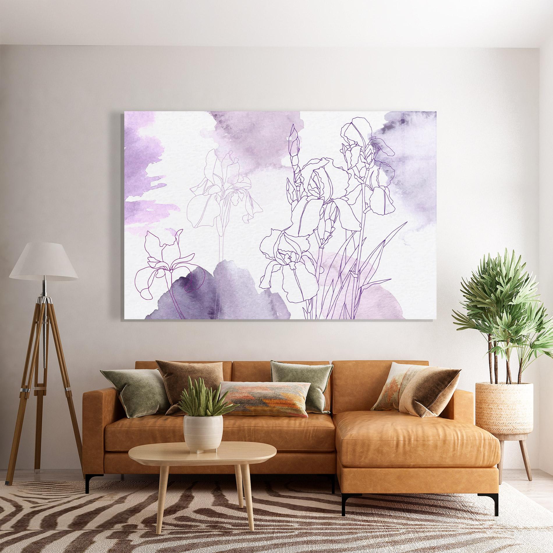 Glasbild Iris Purple Watercolor mockup 7