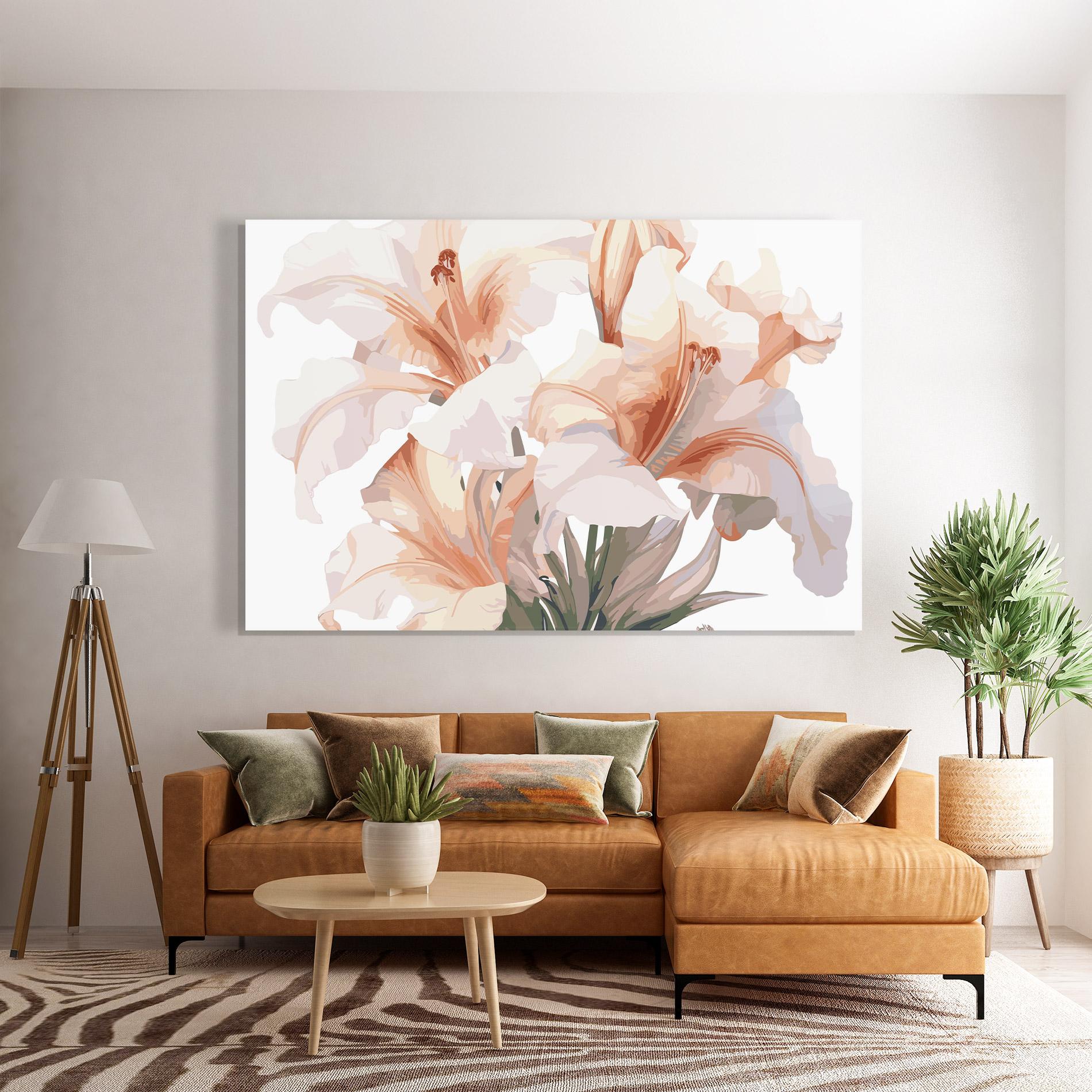 Glasbild Light Orange Iris mockup 7