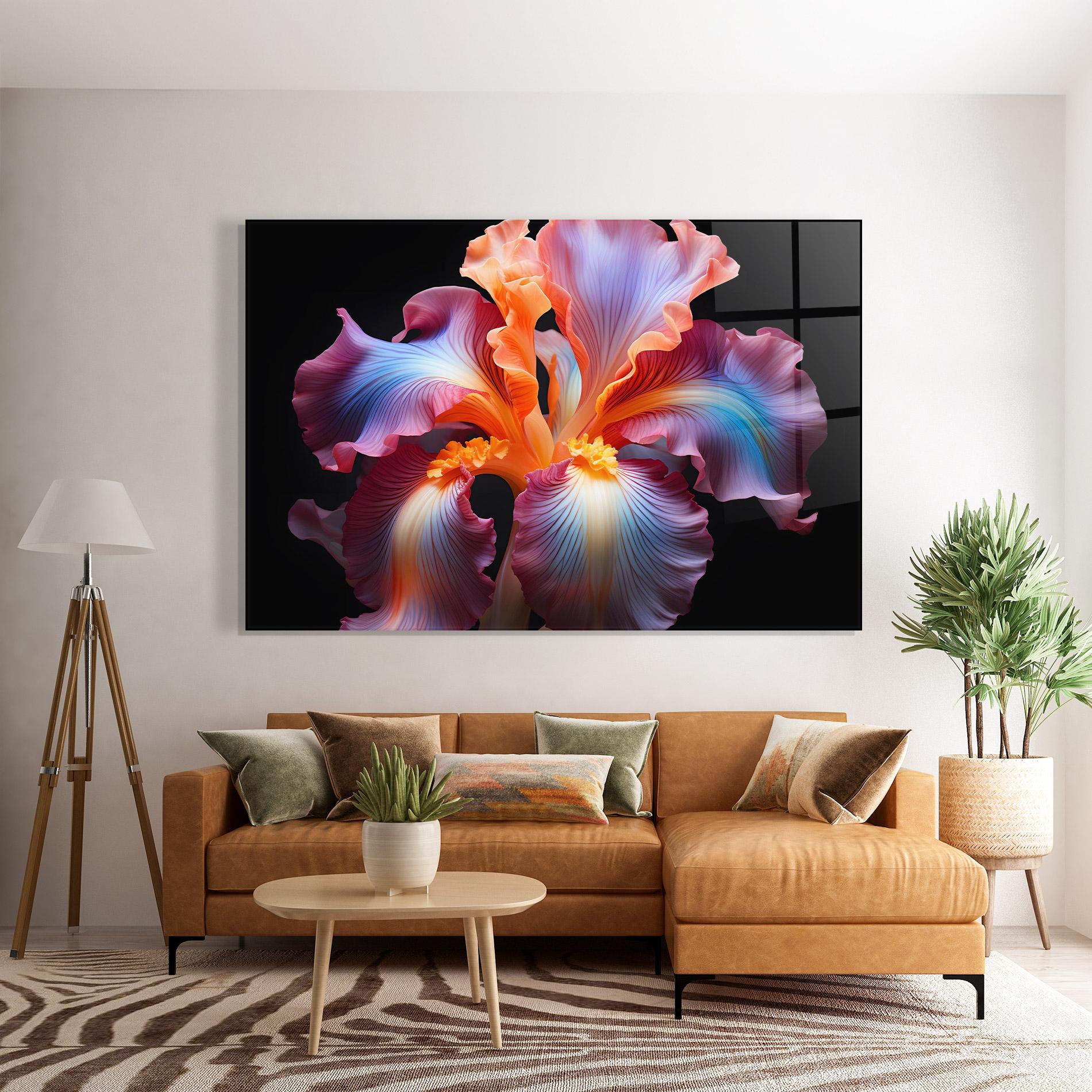 Glasbild Purple Light Iris mockup 7