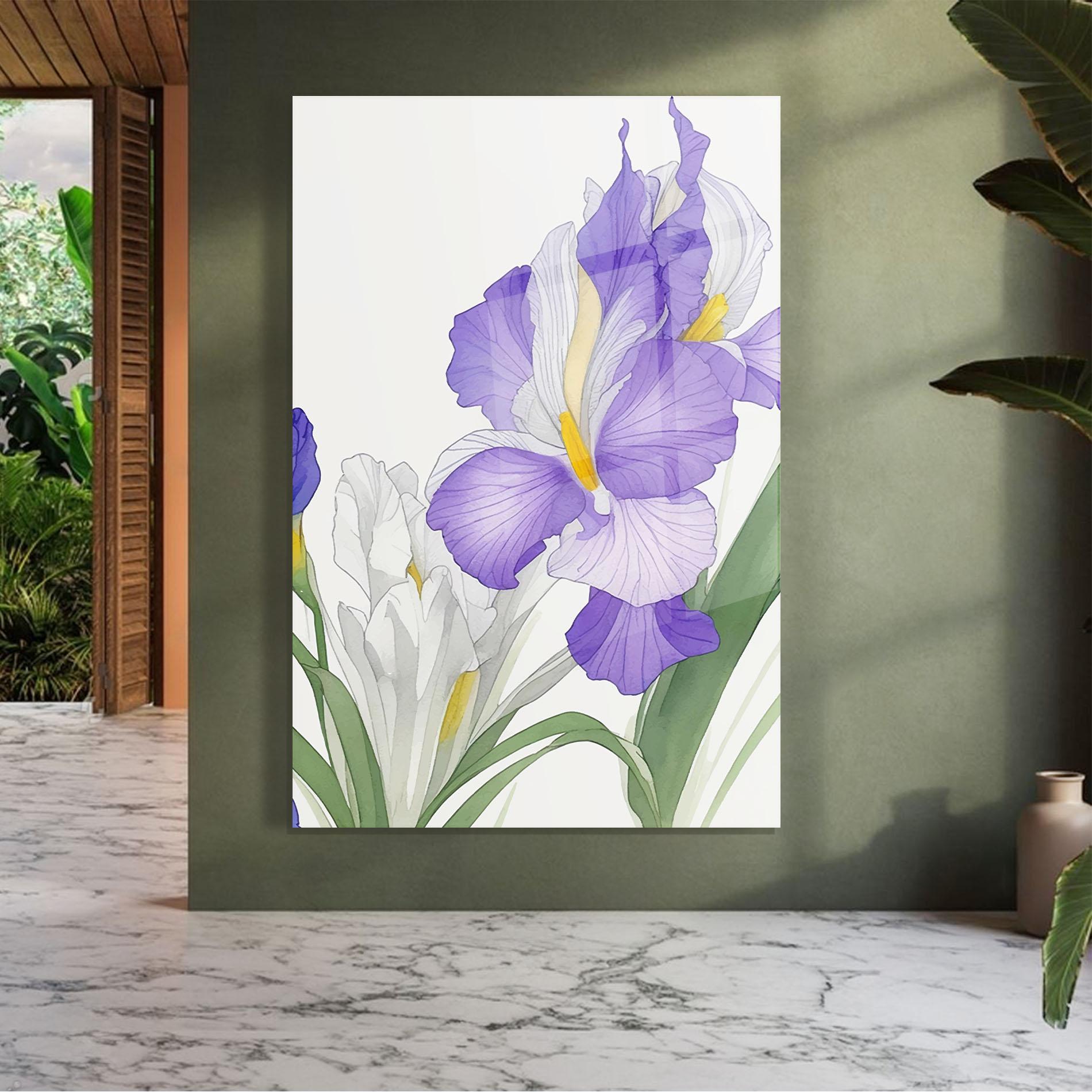 Glasbild Irirs Hand Drawn mockup 7