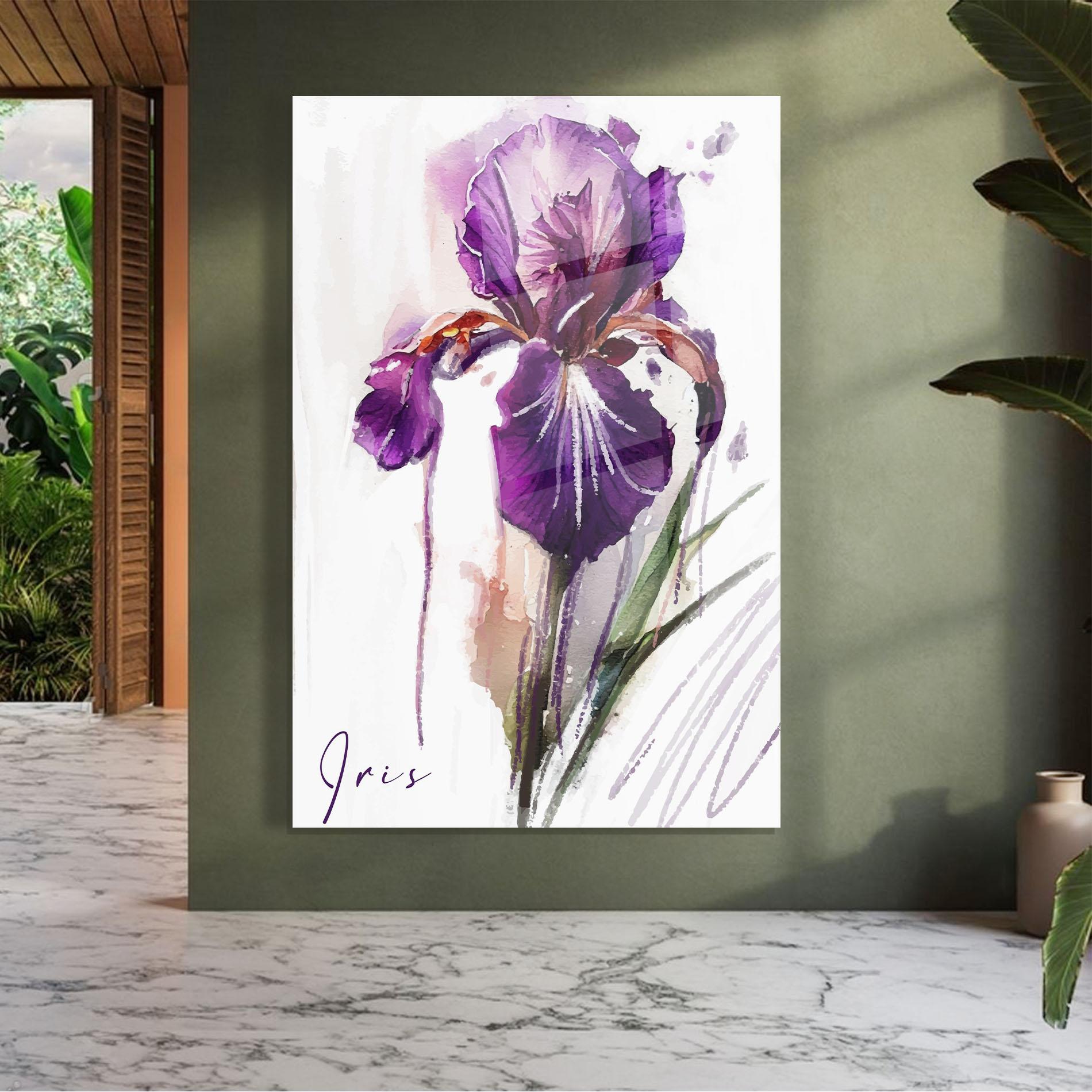 Glasbild Iris Drop mockup 7