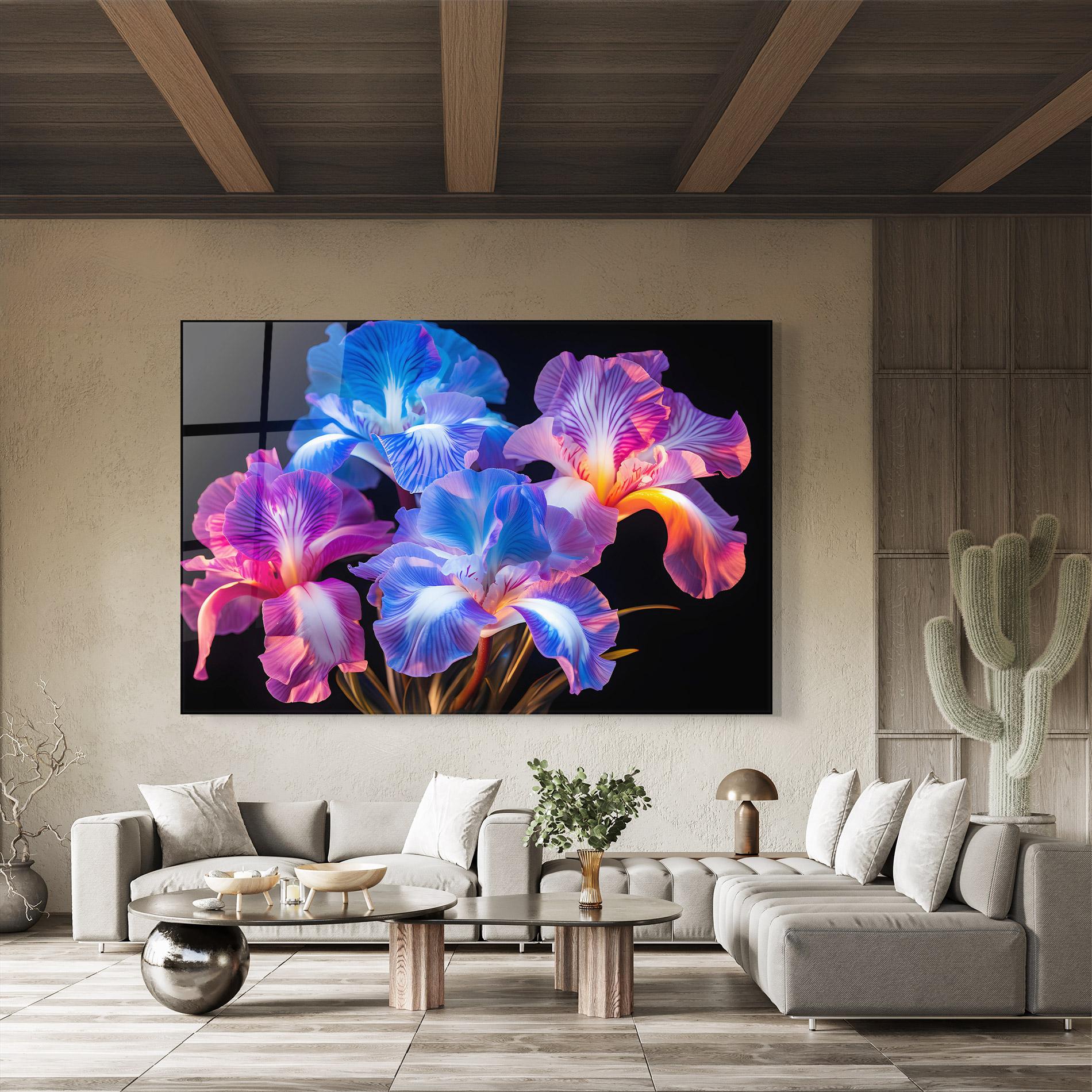 Glasbild Blue Light Iris mockup 8