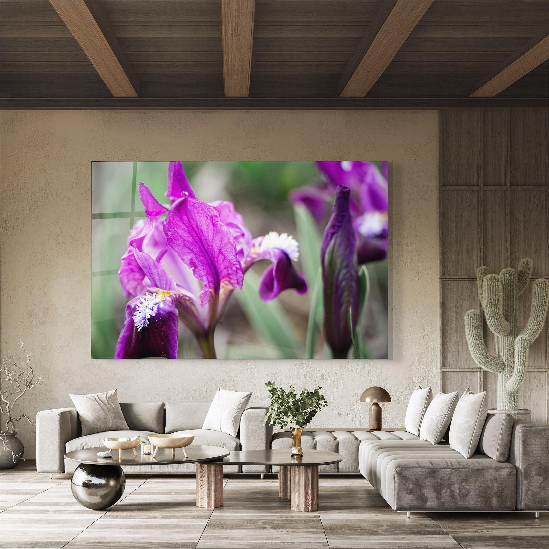 Glasbild Dark Pink Iris mockup 8