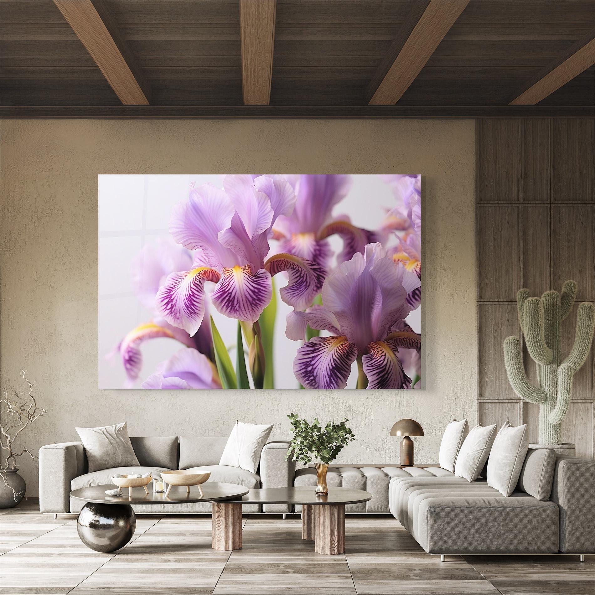 Glasbild Iris In Vase mockup 8