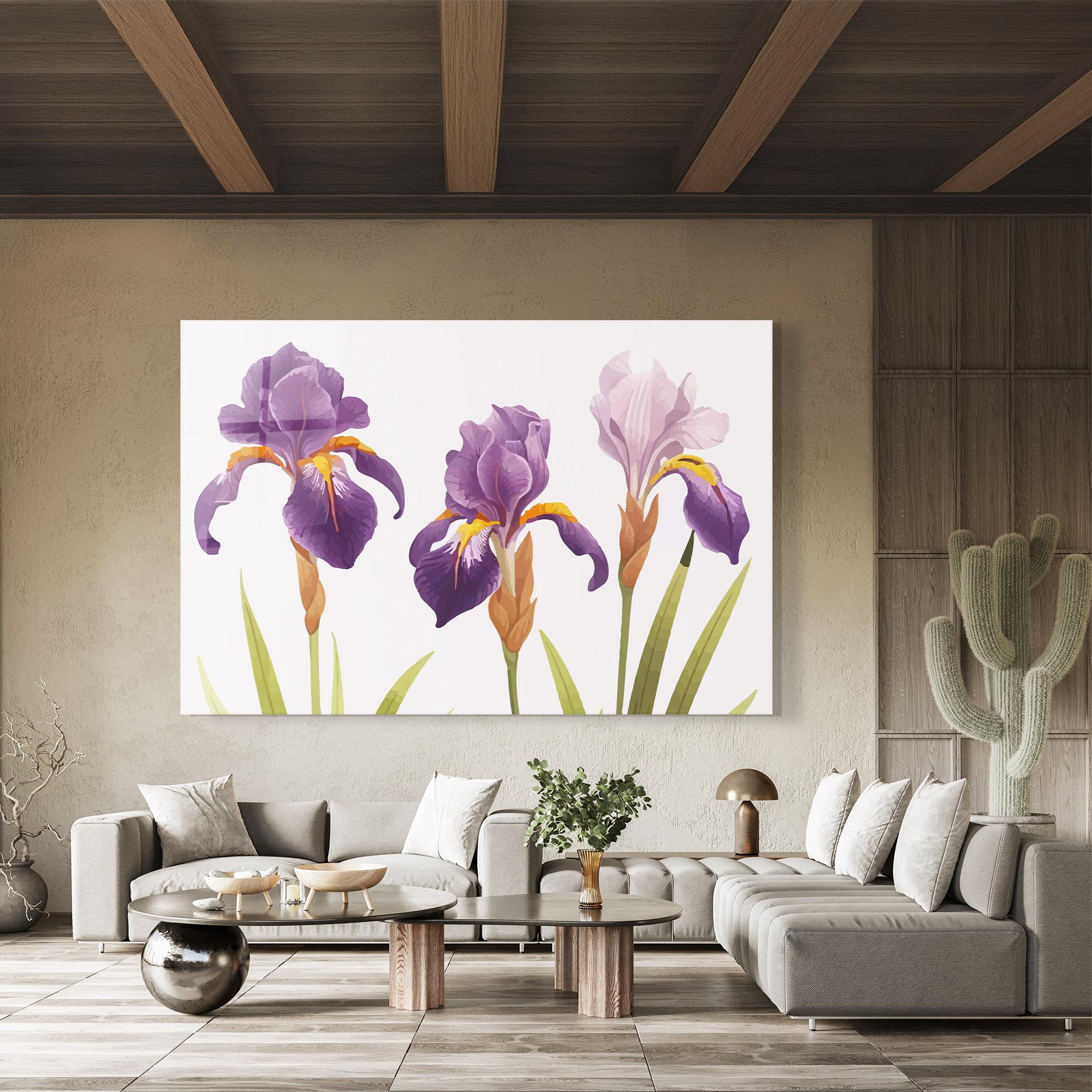 Glasbild Iris Leaf mockup 8