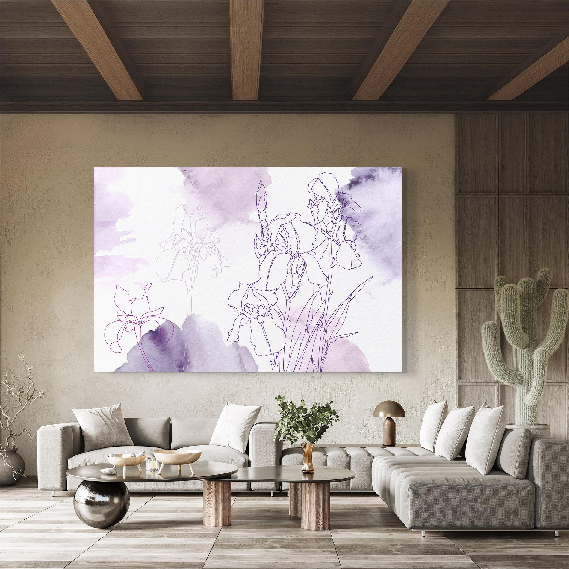 Glasbild Iris Purple Watercolor mockup 8