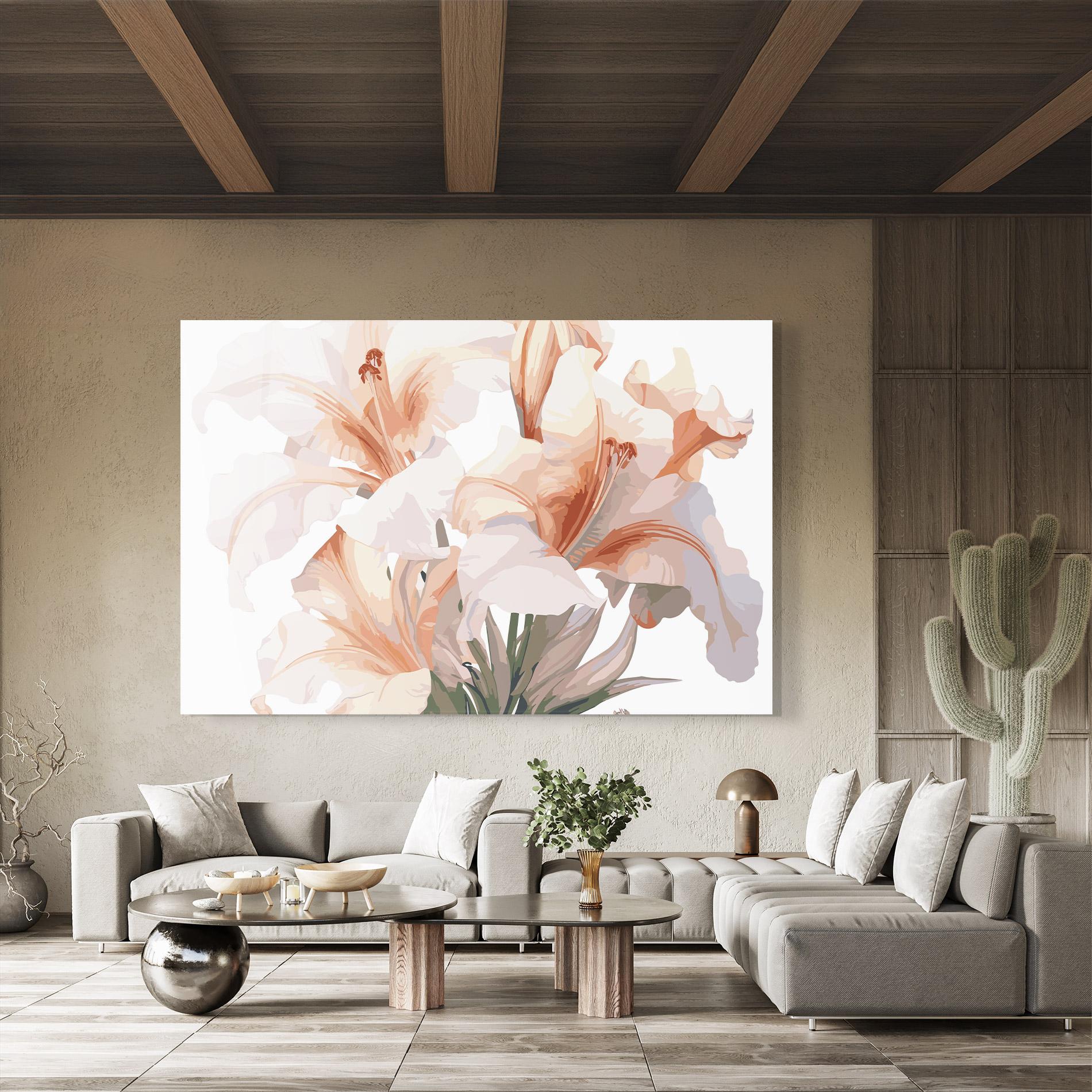 Glasbild Light Orange Iris mockup 8