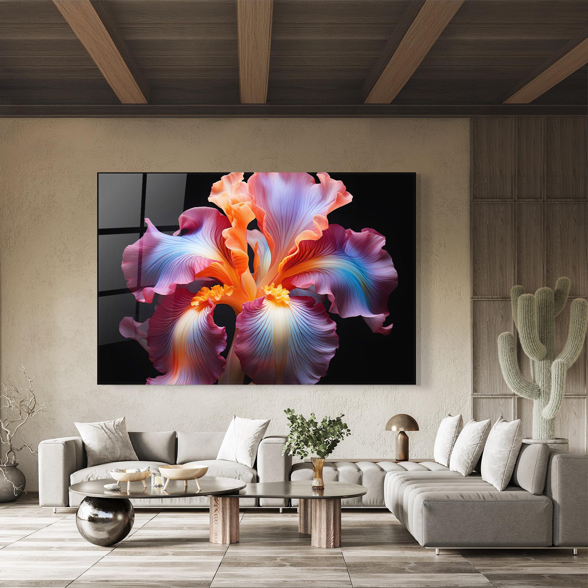 Glasbild Purple Light Iris mockup 8