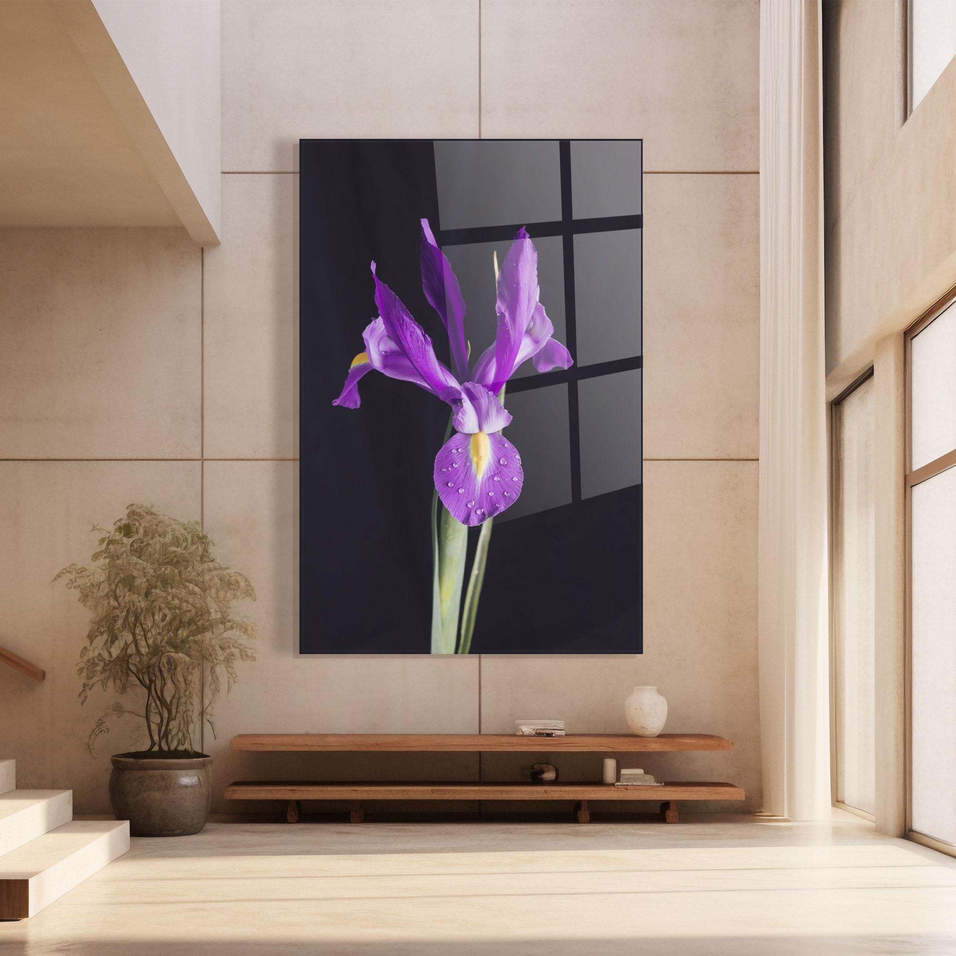 Glasbild Fresh Purple Iris mockup 8