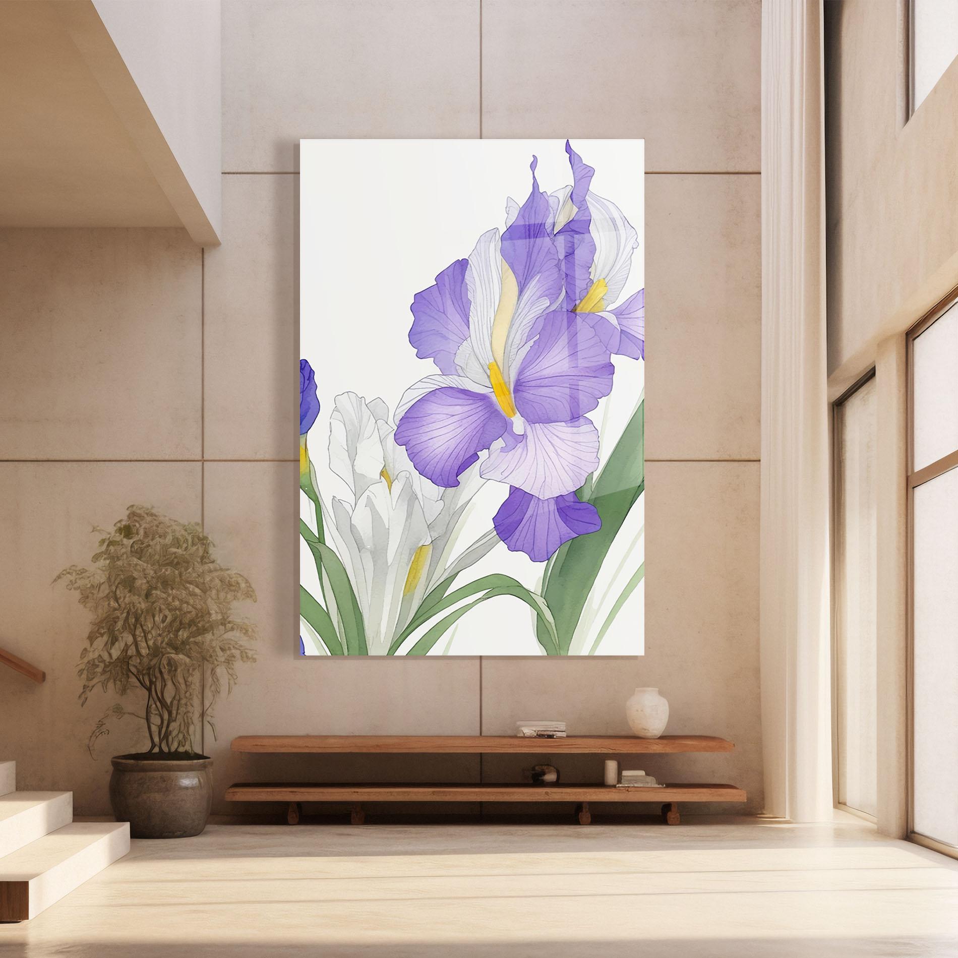 Glasbild Irirs Hand Drawn mockup 8