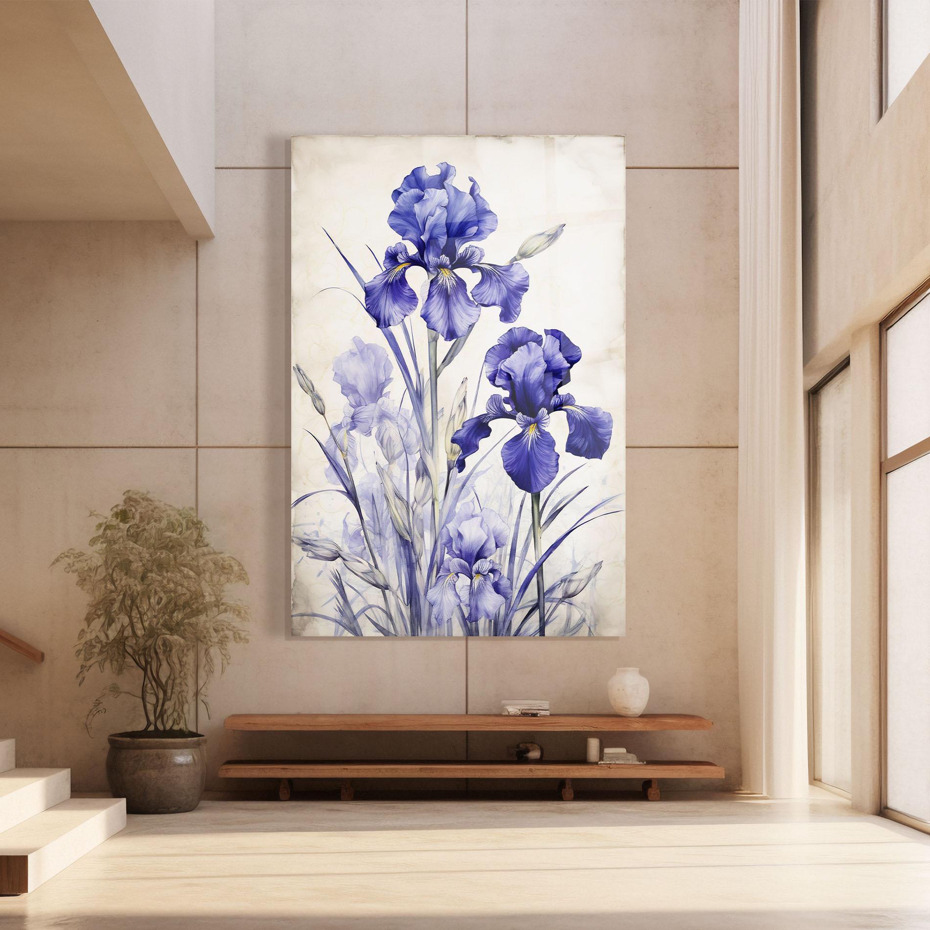 Glasbild Irises Painting mockup 8