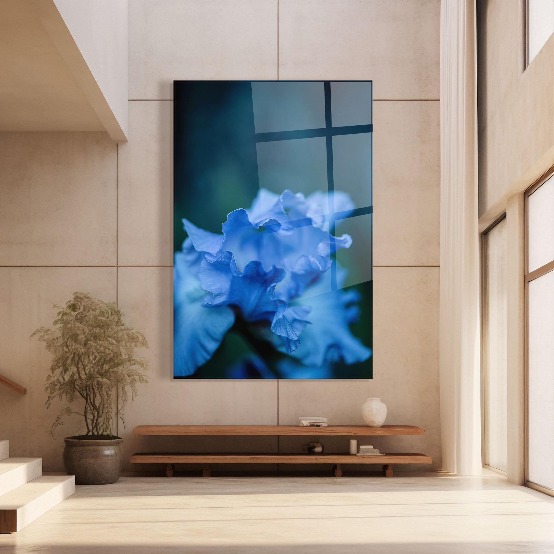 Glasbild Ocean Blue Iris mockup 8