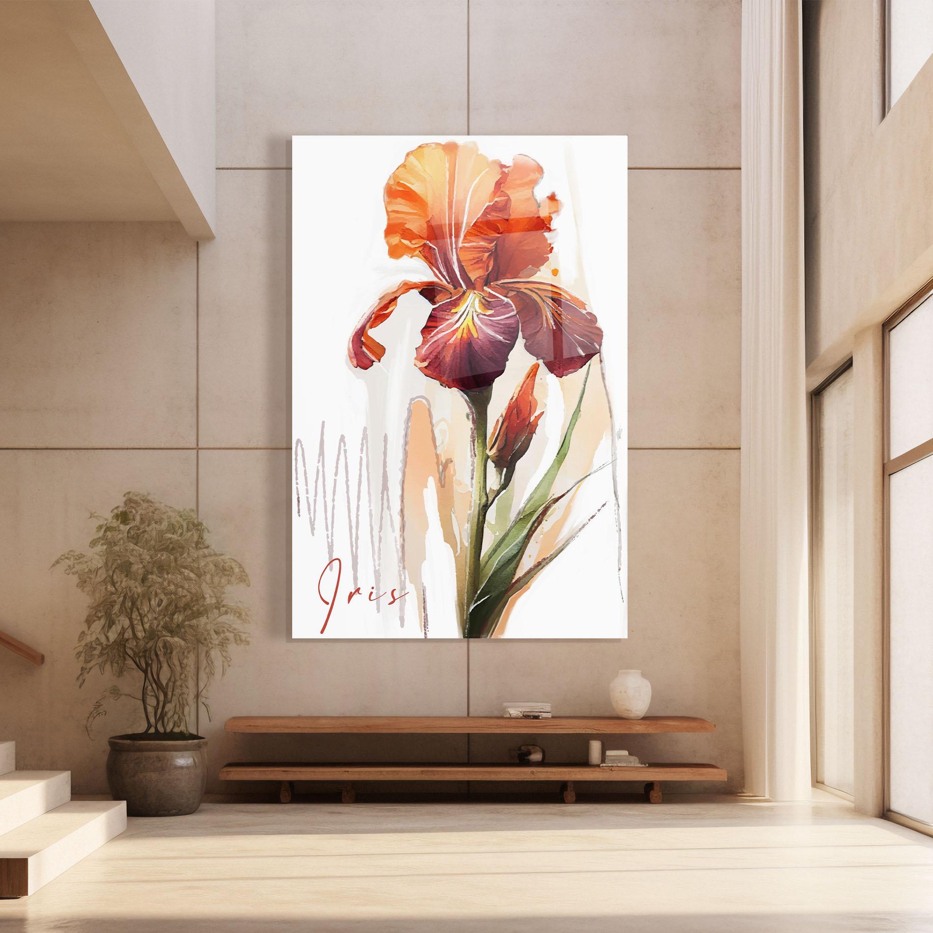 Glasbild Orange Iris mockup 8
