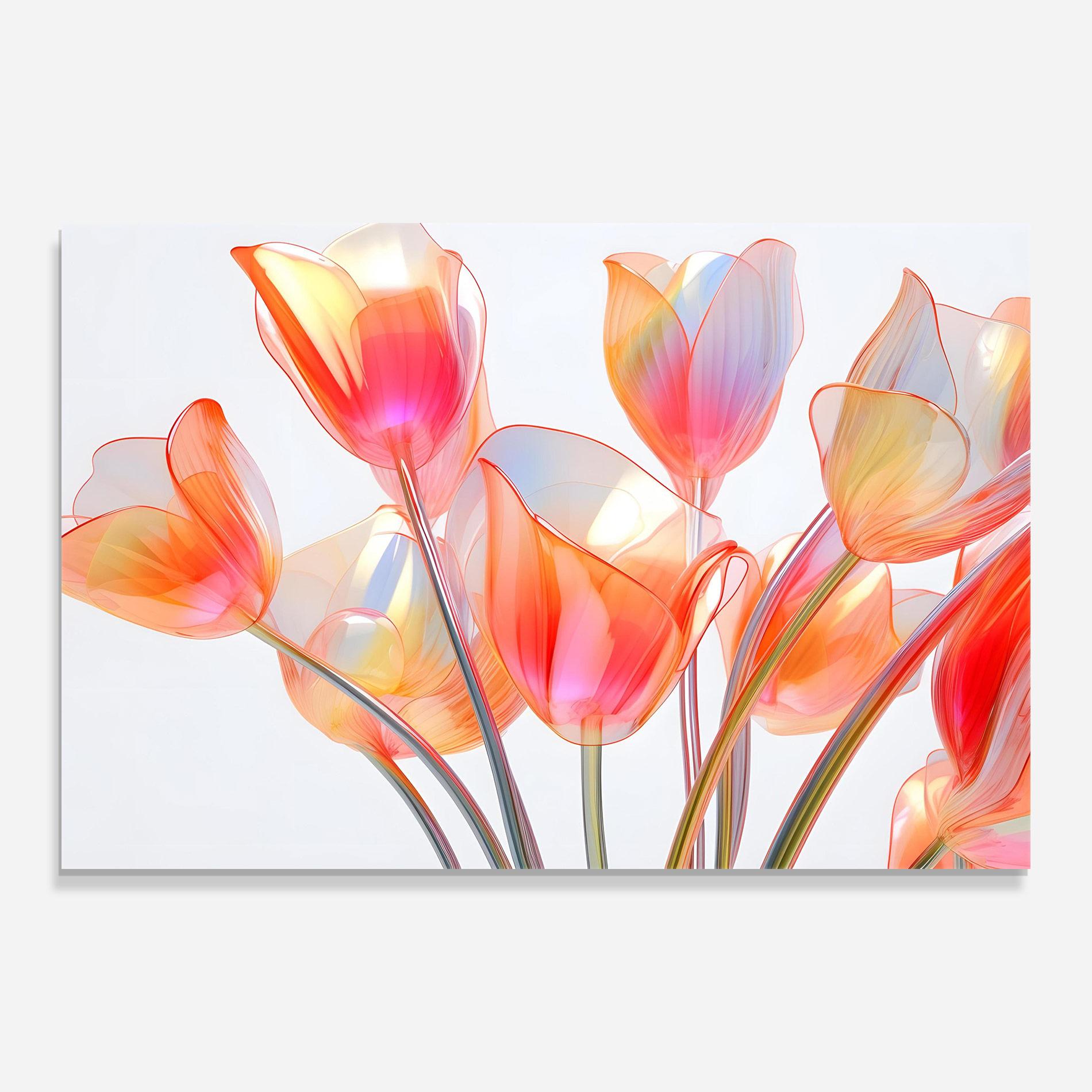 Glasbild Orange Glass Tulip mockup 0