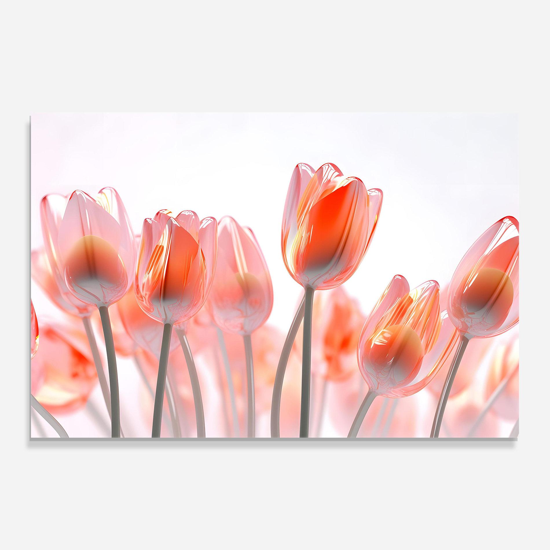 Glasbild Orange Glass Tulips mockup 0