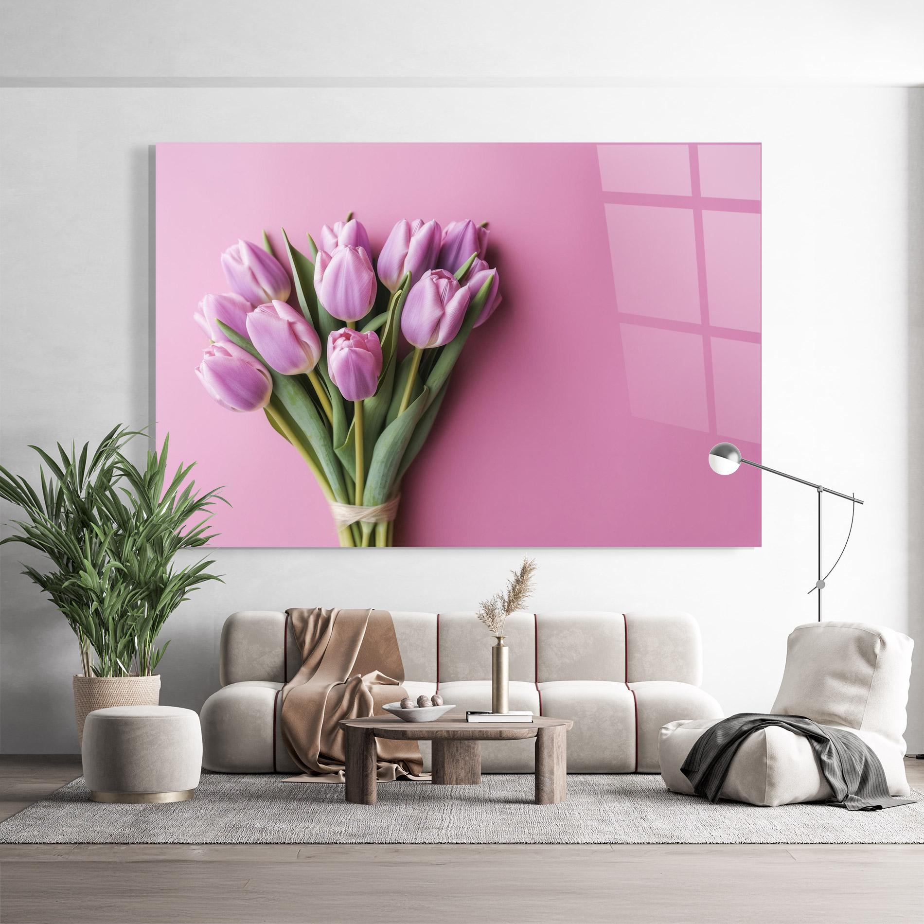 Glasbild Light Purple Bpuquet mockup 9