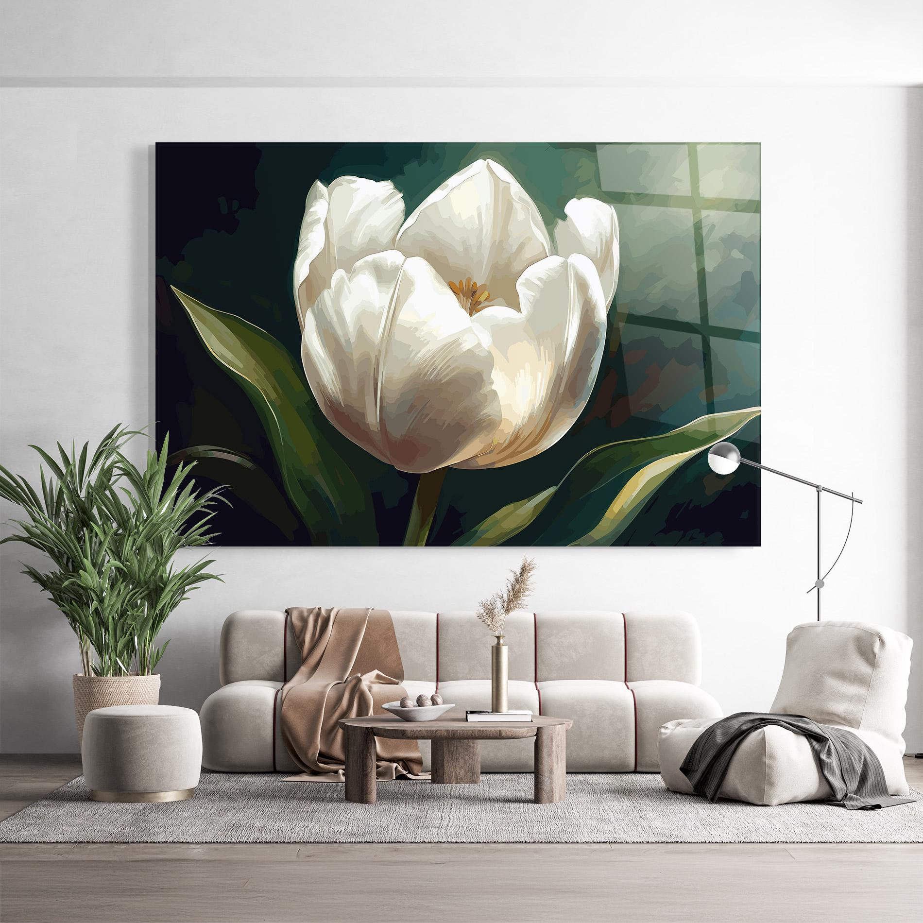 Glasbild Tulip Art mockup 9